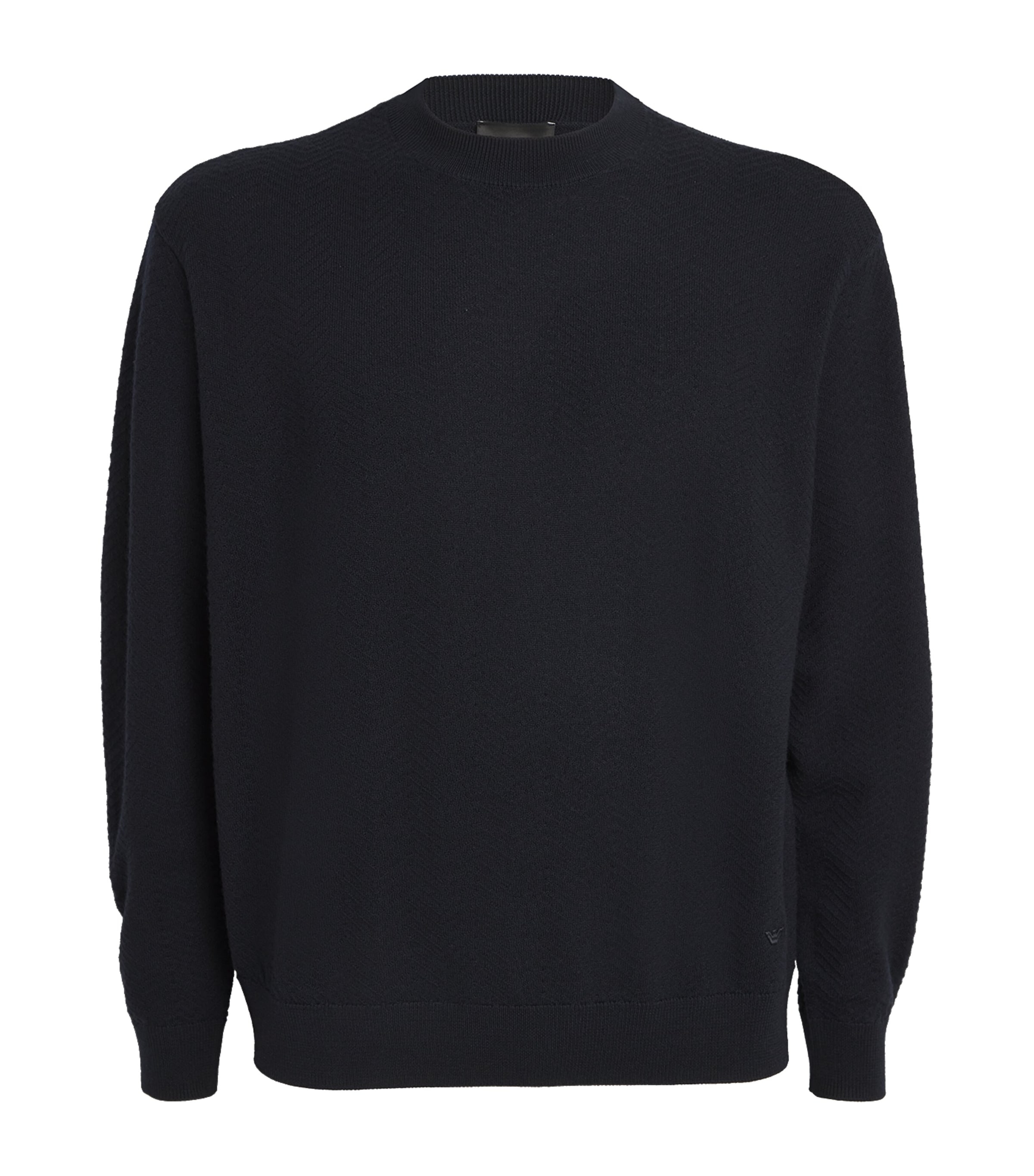 EMPORIO ARMANI VIRGIN WOOL TEXTURED SWEATER 