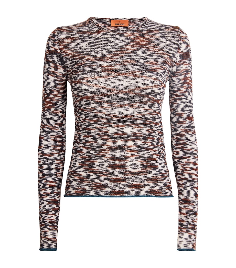 Cashmere-Wool Jacquard Sweater FM13X BLCK/BRWN Image 1