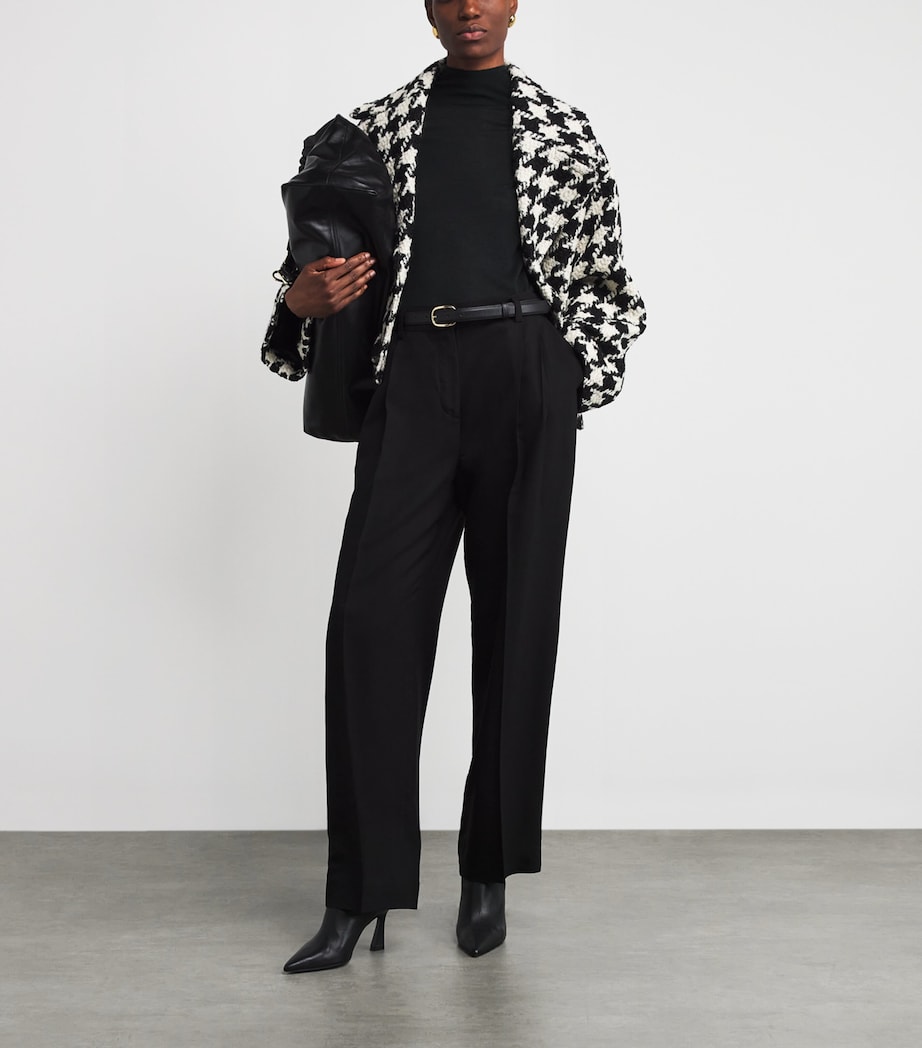 Merino Wool-Cashmere Short-Sleeve Sweater BLACK Image 2