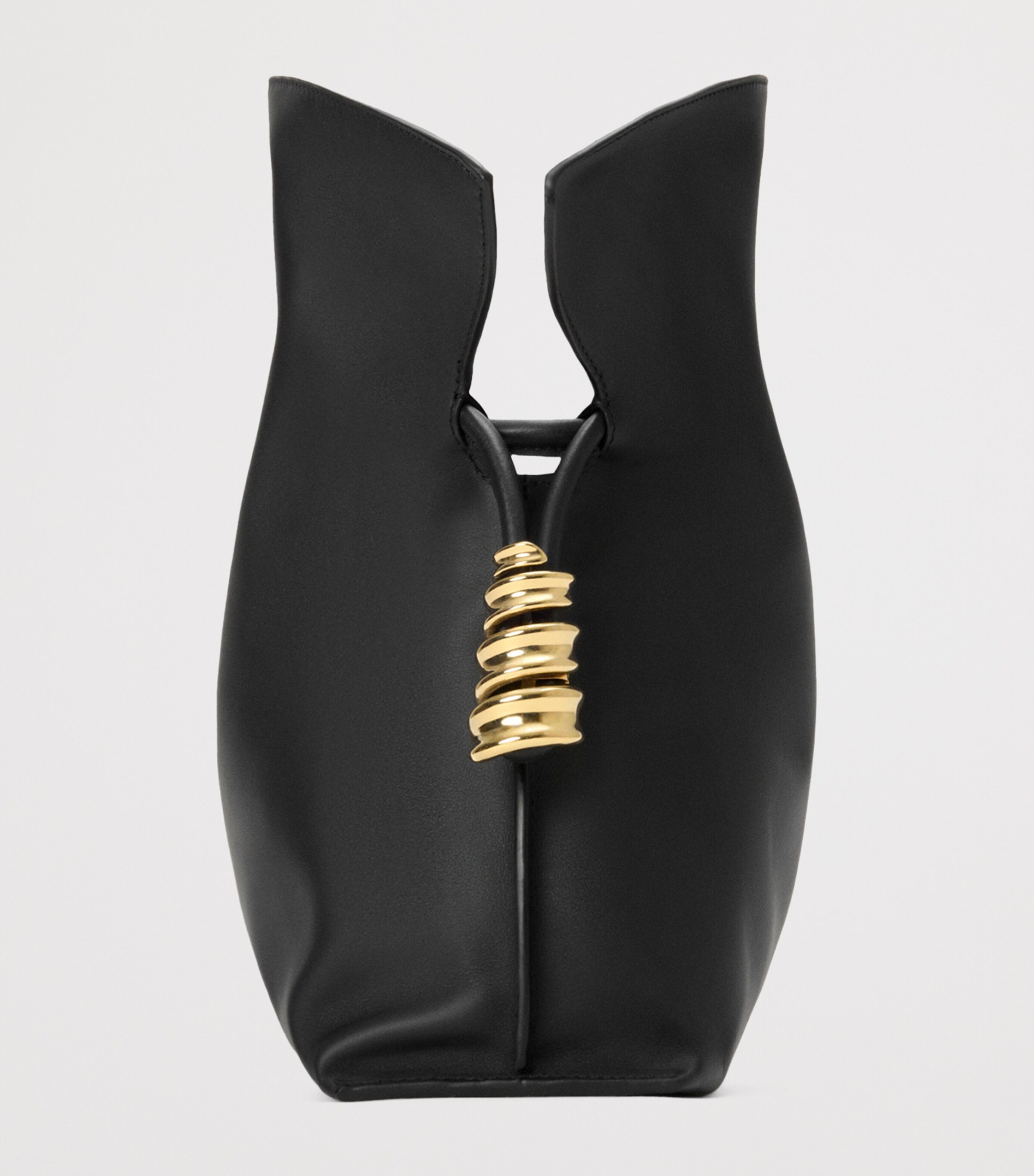 LOEWE Medium Leather Flamenco Clutch Bag Black Image 3