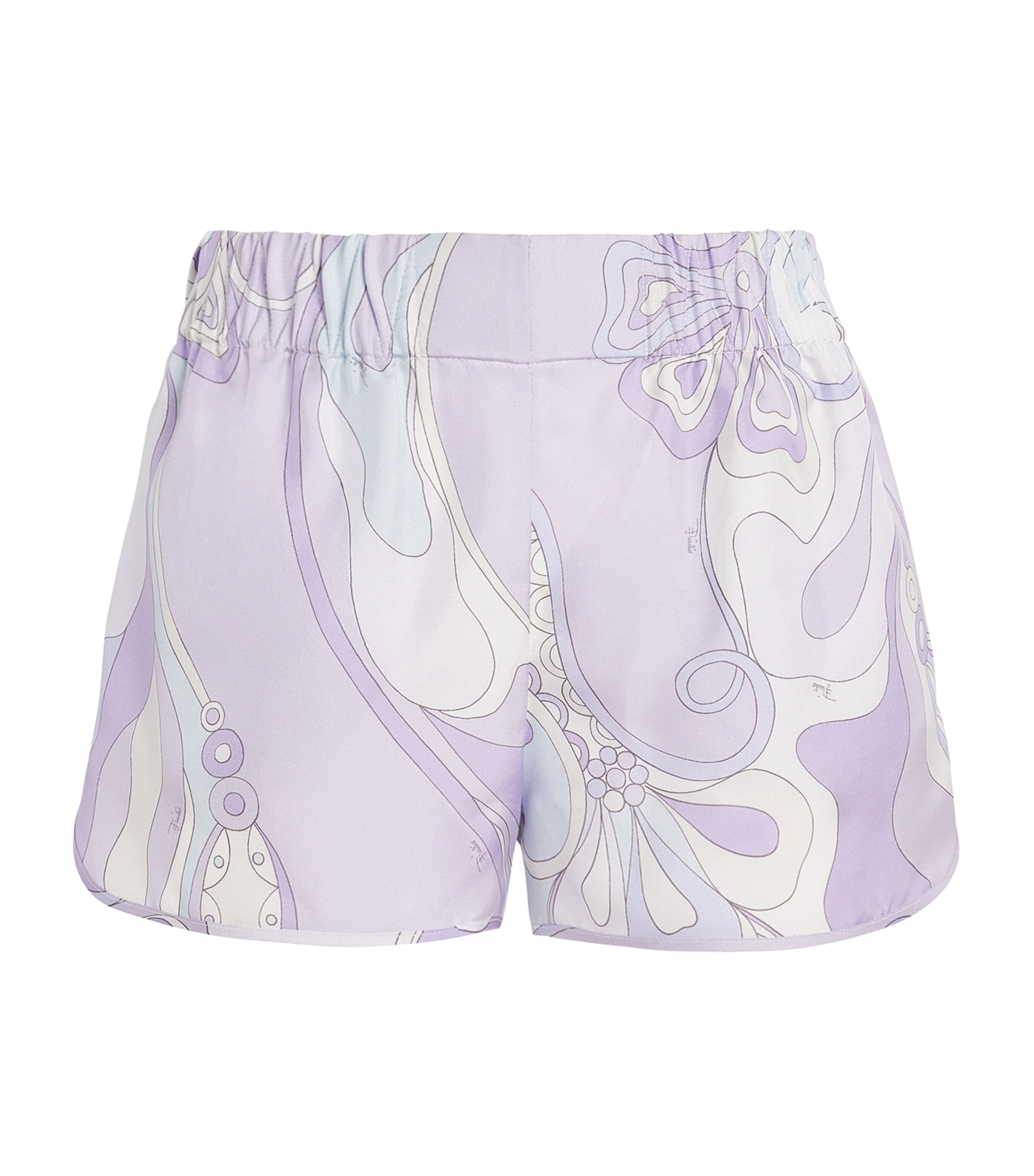 Pucci Silk Orchidee Shorts In Purple