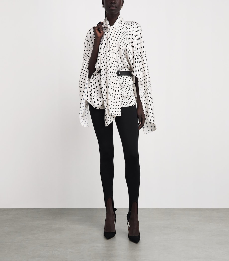 Stella McCartney Womens Satin Polka-Dot Blouse White/black Image 2