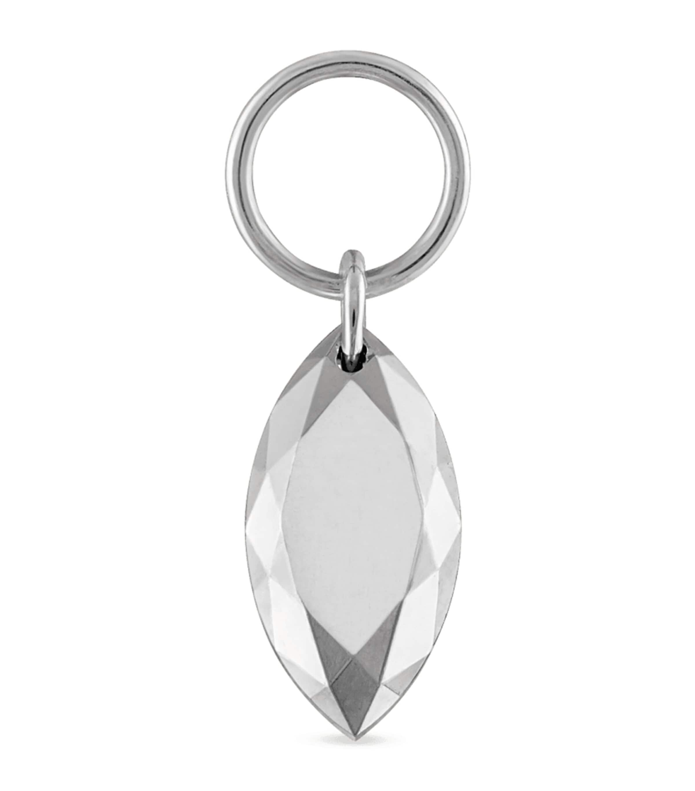 Maria Tash Faceted Gold Marquise Charm In Gray