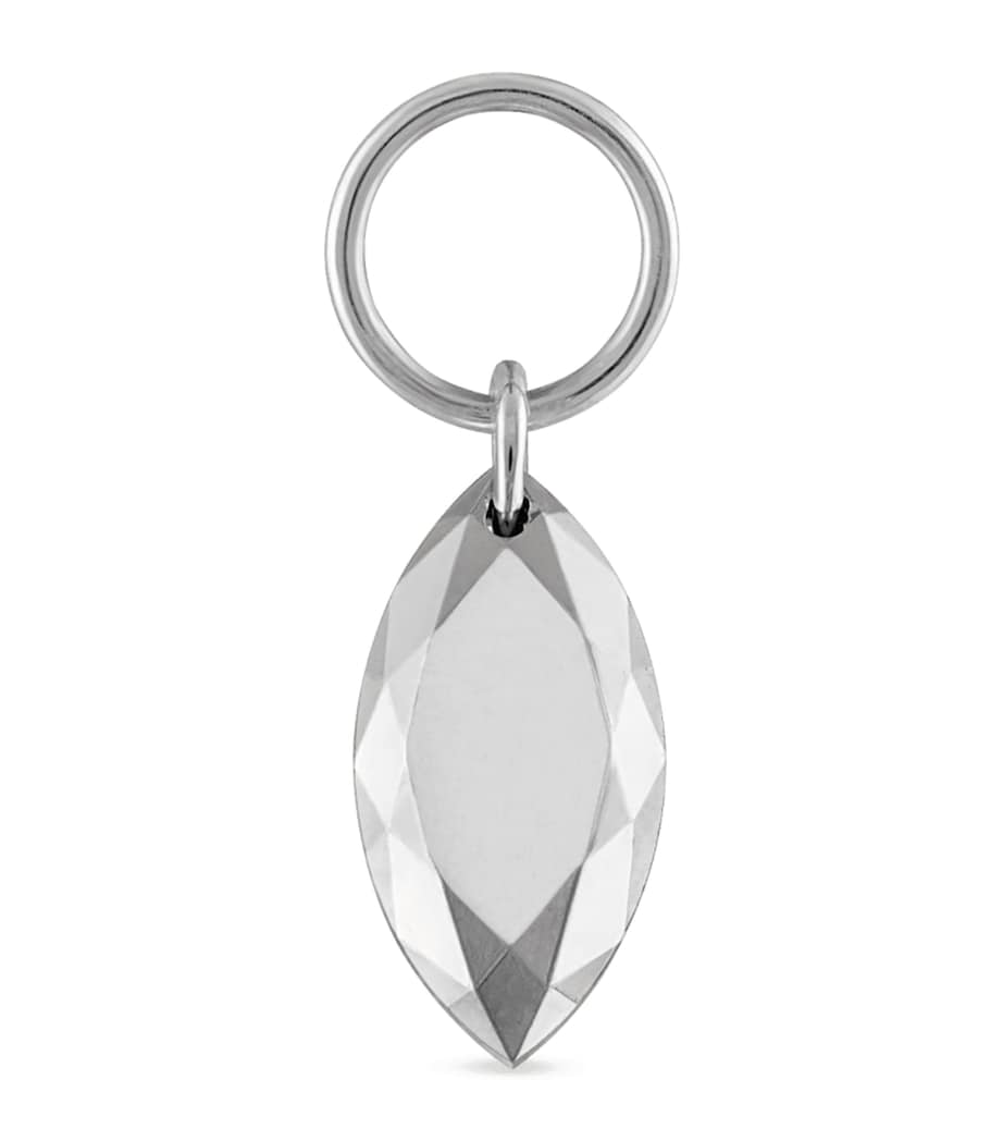 Faceted Gold Marquise Charm (6.5mm) WHITE GOLD Image 1