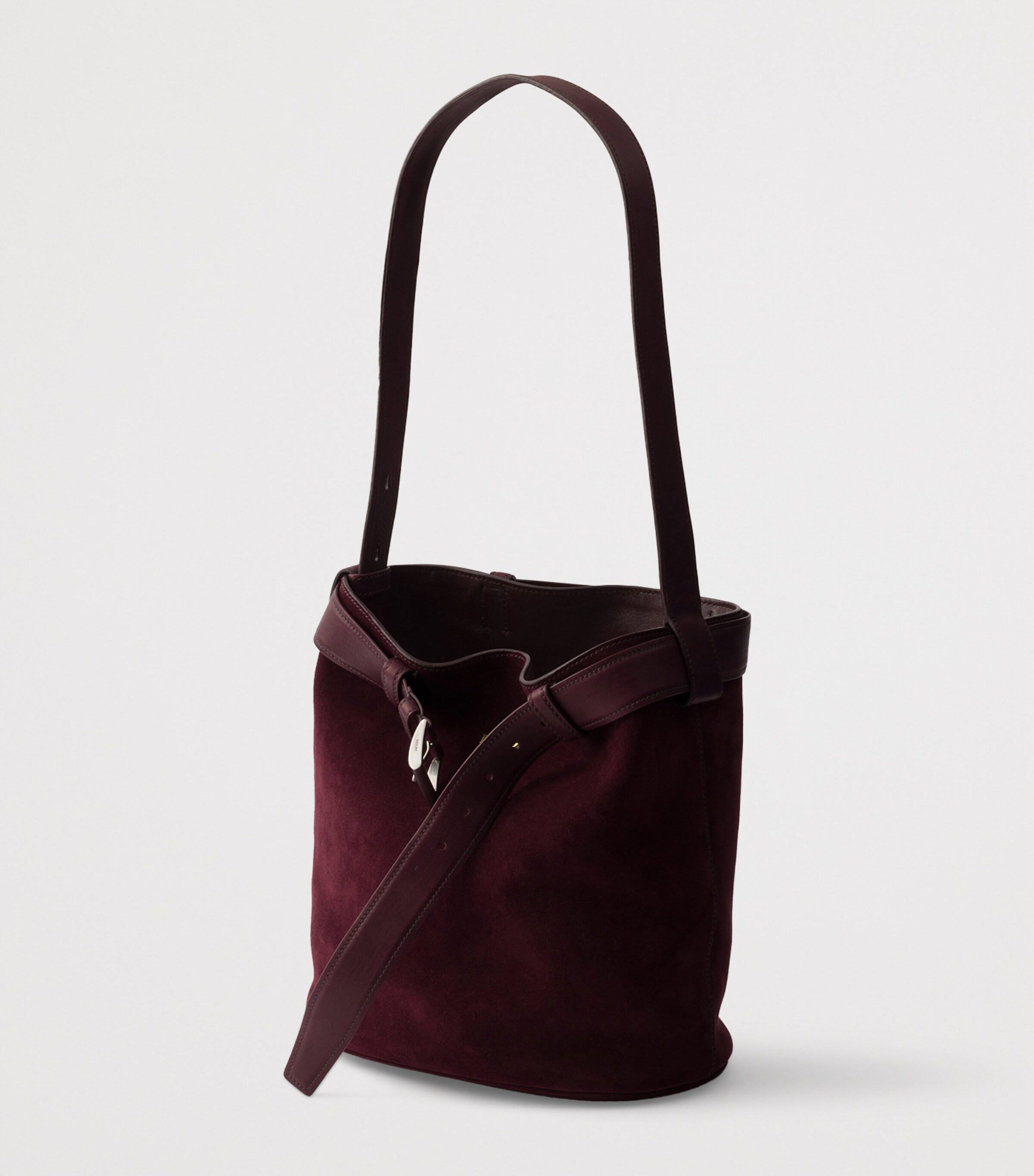Prada Suede Belted Bucket Bag Image 3