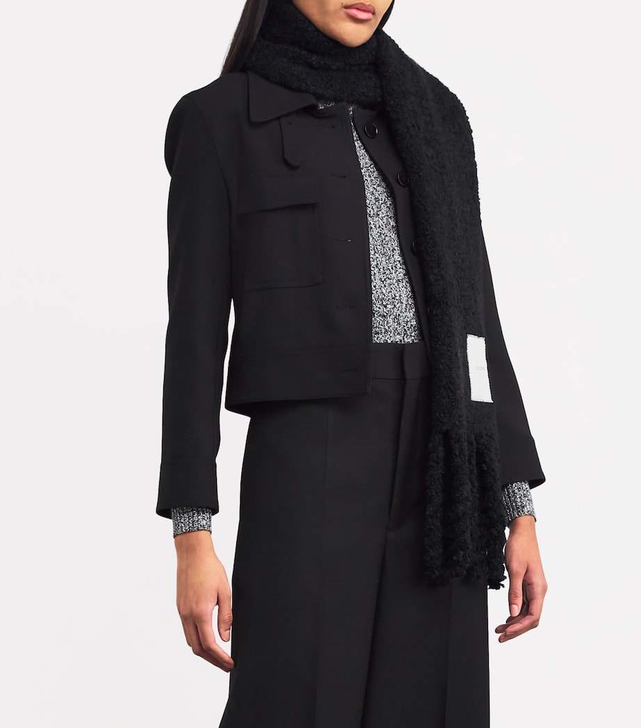 Bouclé Knit Scarf BLACK Image 4