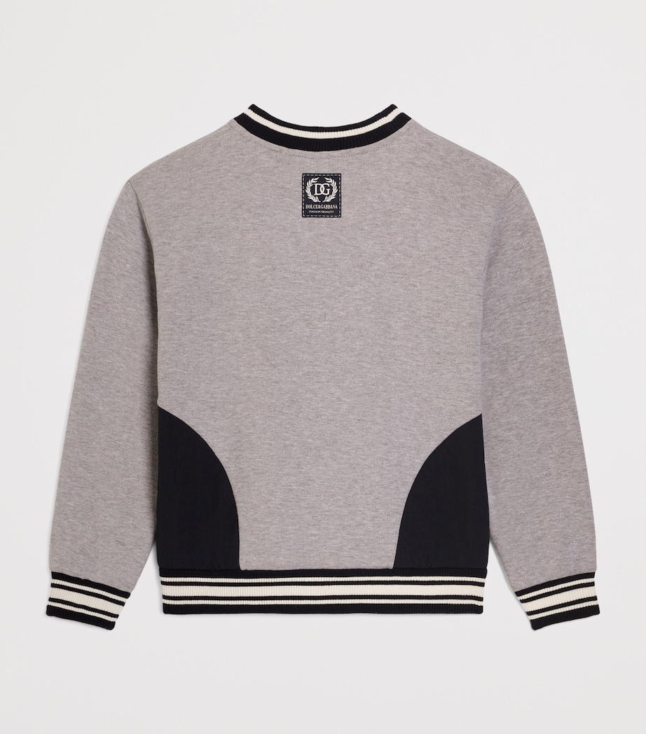 Dolce&Gabbana Kids Stretch-Cotton Logo Varsity Sweatshirt (8-14 Years) Combined Colou Image 2