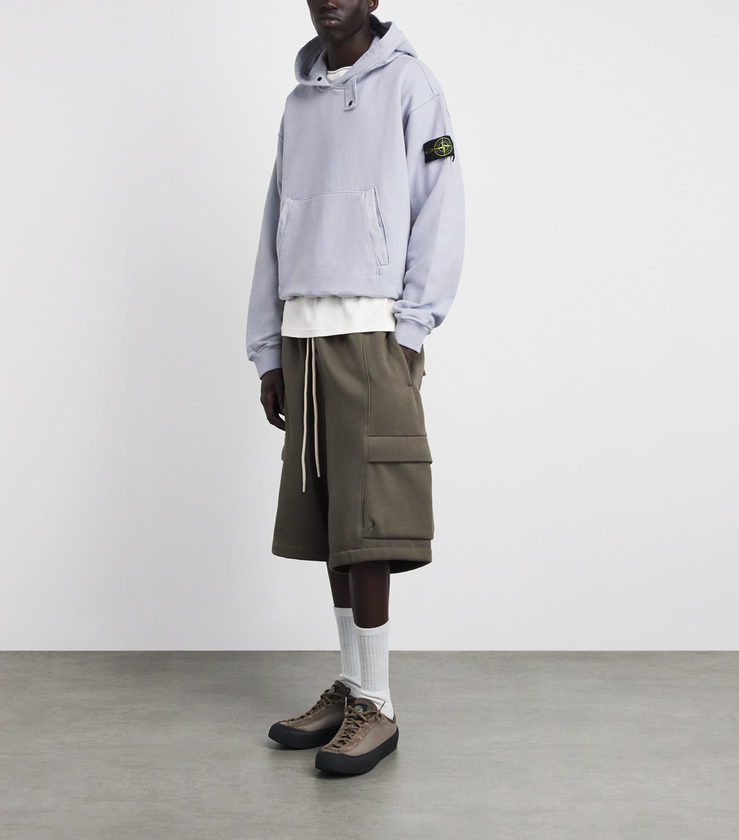 Stone Island Mens Organic Cotton Compass Hoodie Image 2