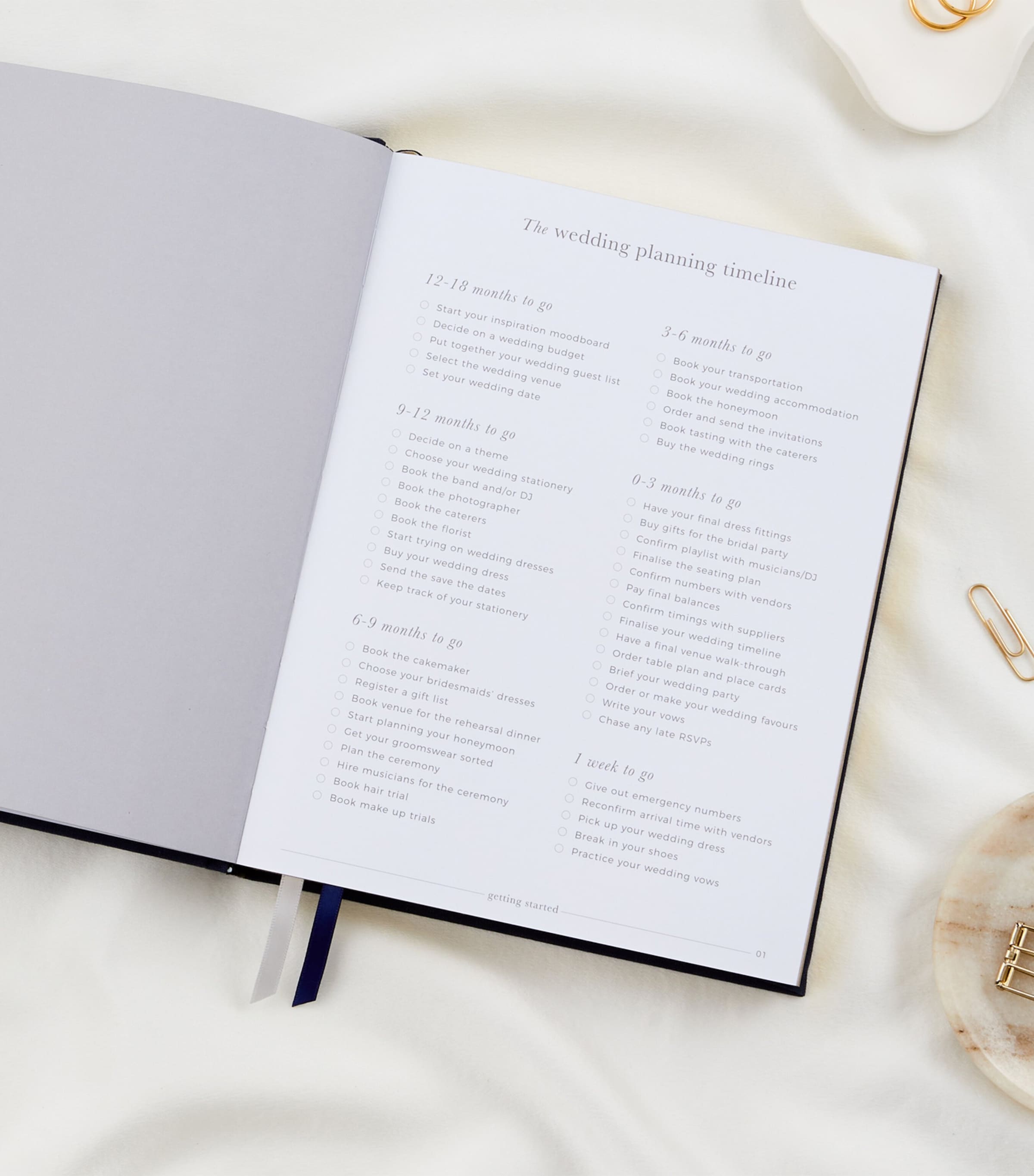 My Wedding Planner Journal NAVY, GOLD Image 5