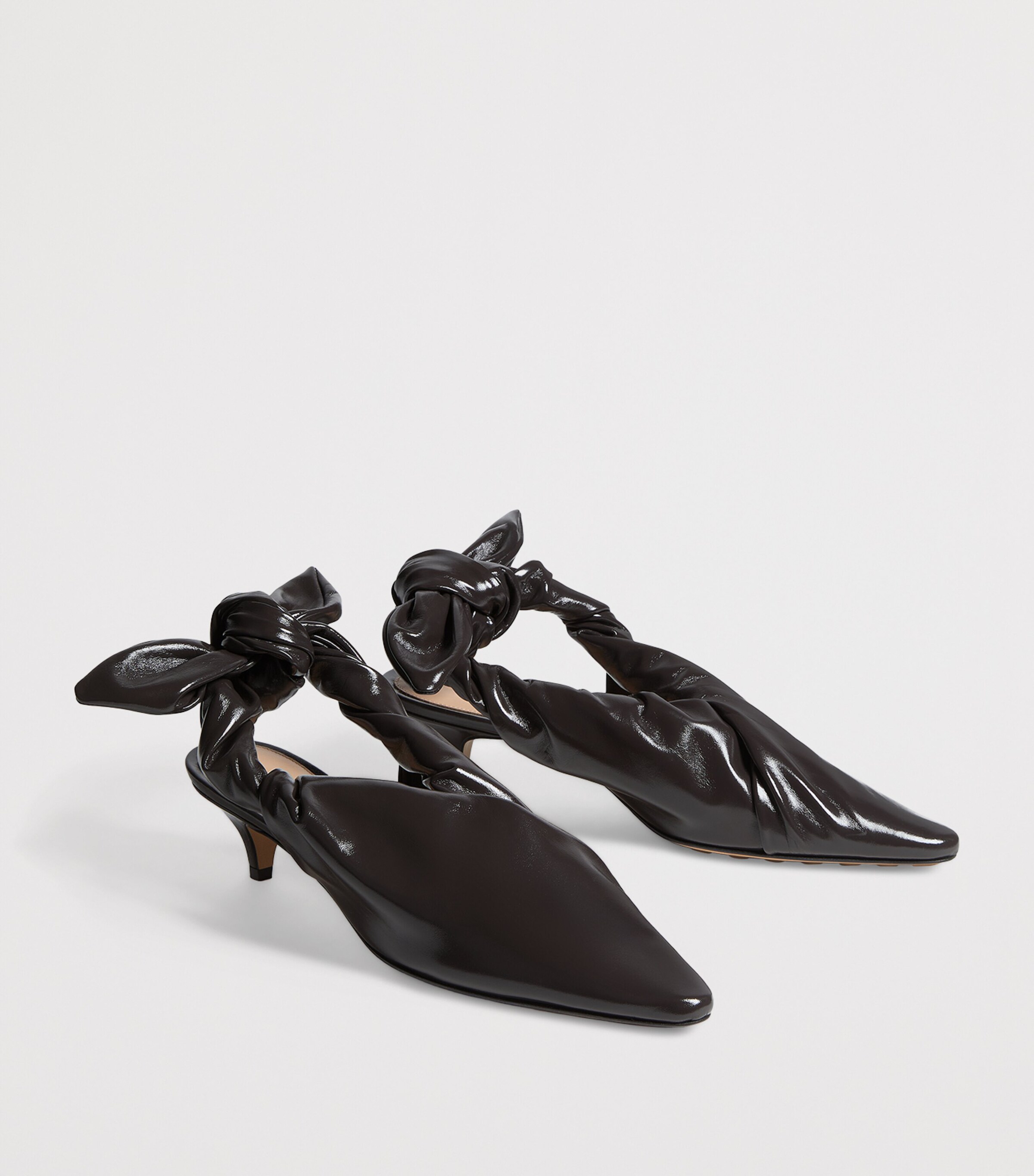 Bottega Veneta Leather Knot Slingback Heels 40 Image 3