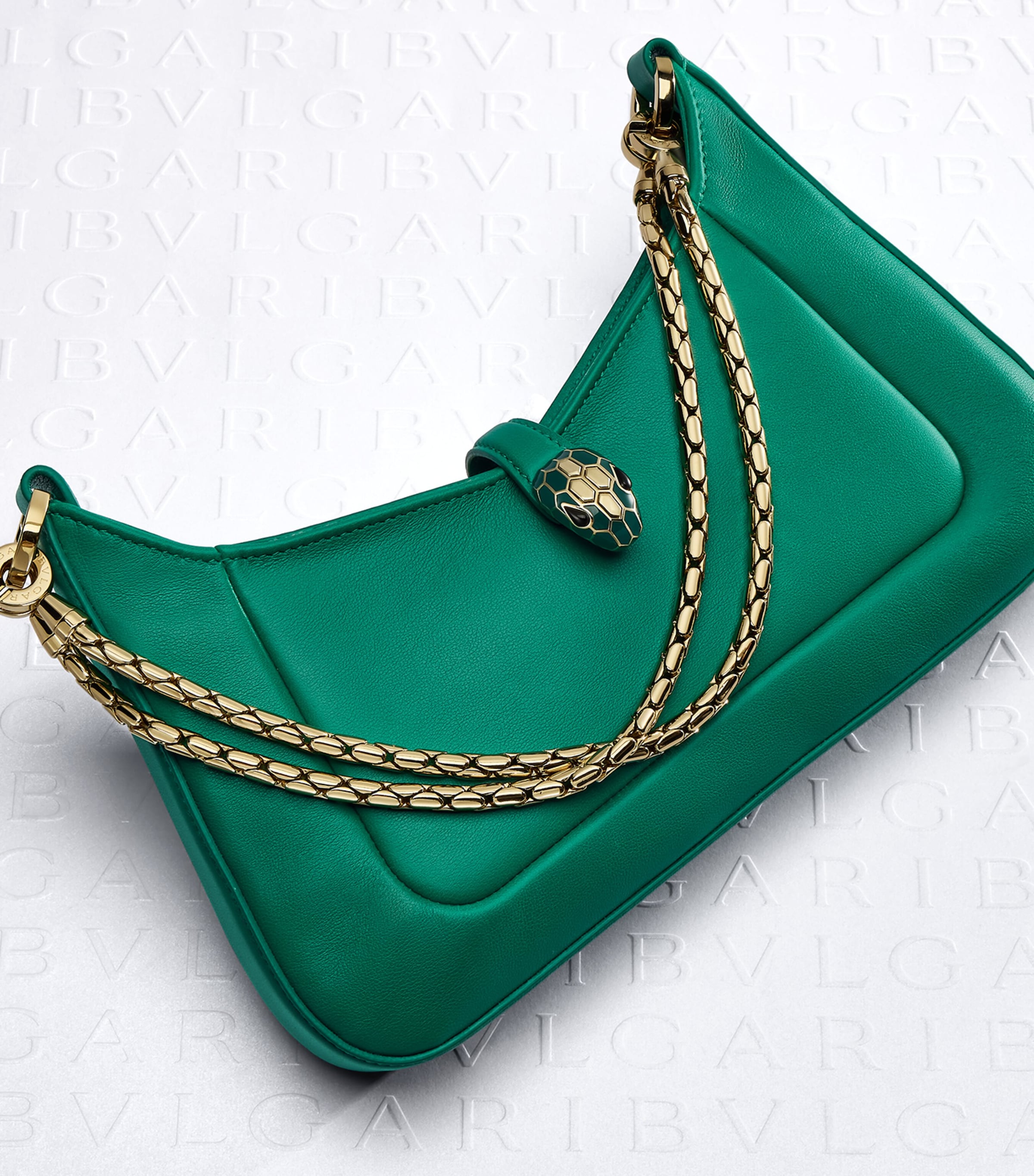 Leather Serpenti Baia Shoulder Bag GREEN LIGHT Image 2