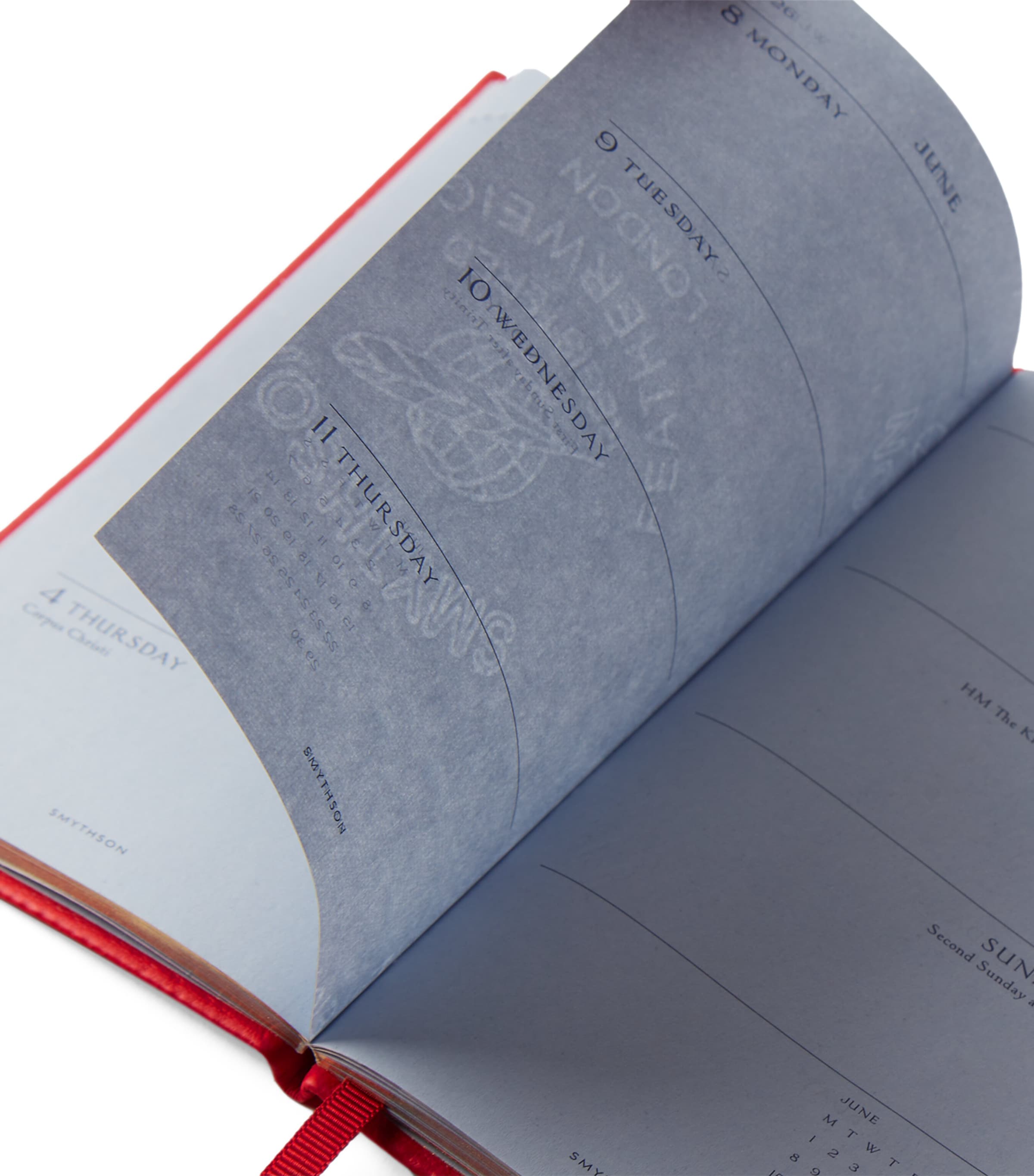 Panama Leather Weekly Diary 2026 SCARLET RED Image 3