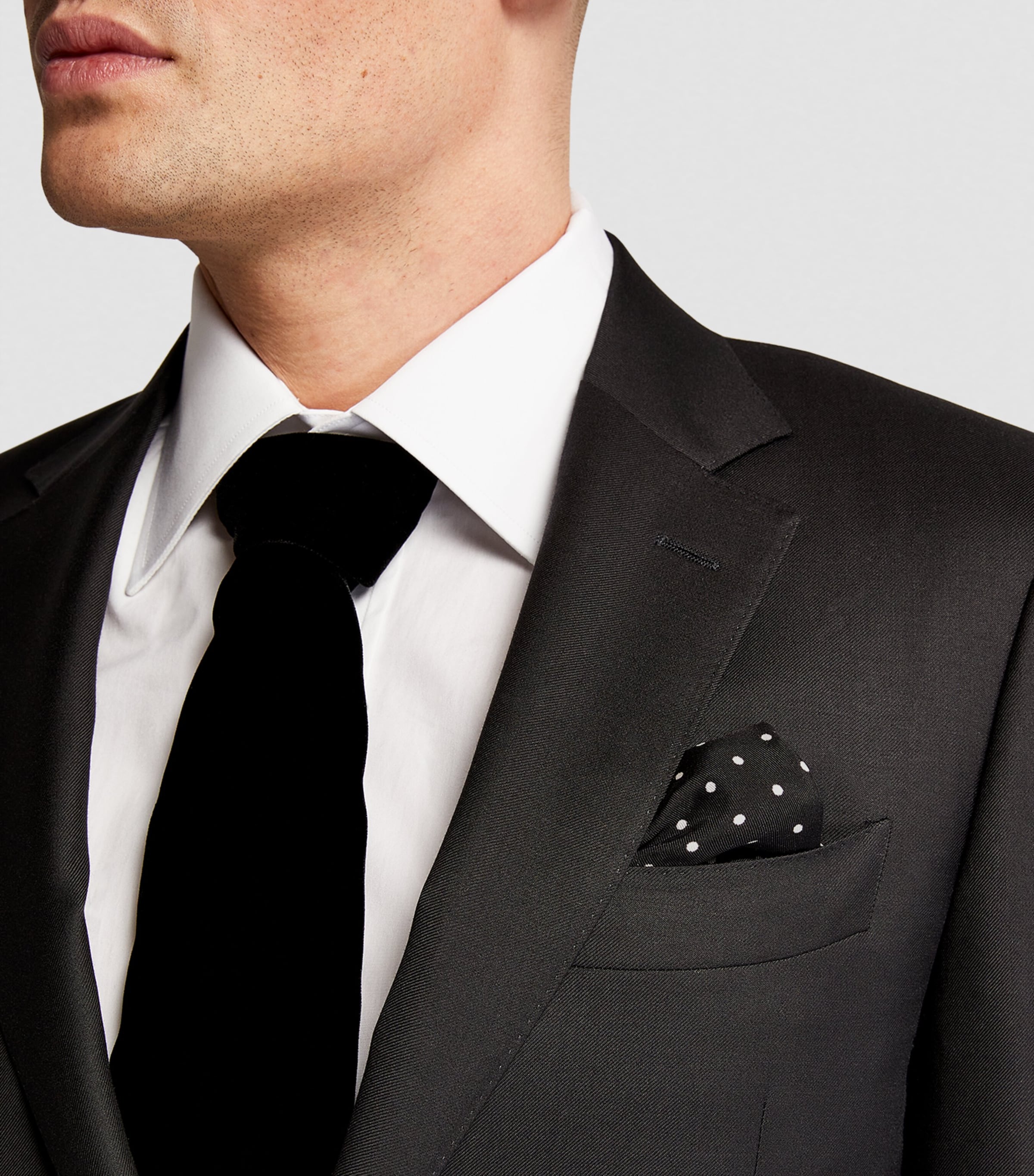 Ralph Lauren Purple Label Silk Polka-Dot Pocket Square Black Image 2