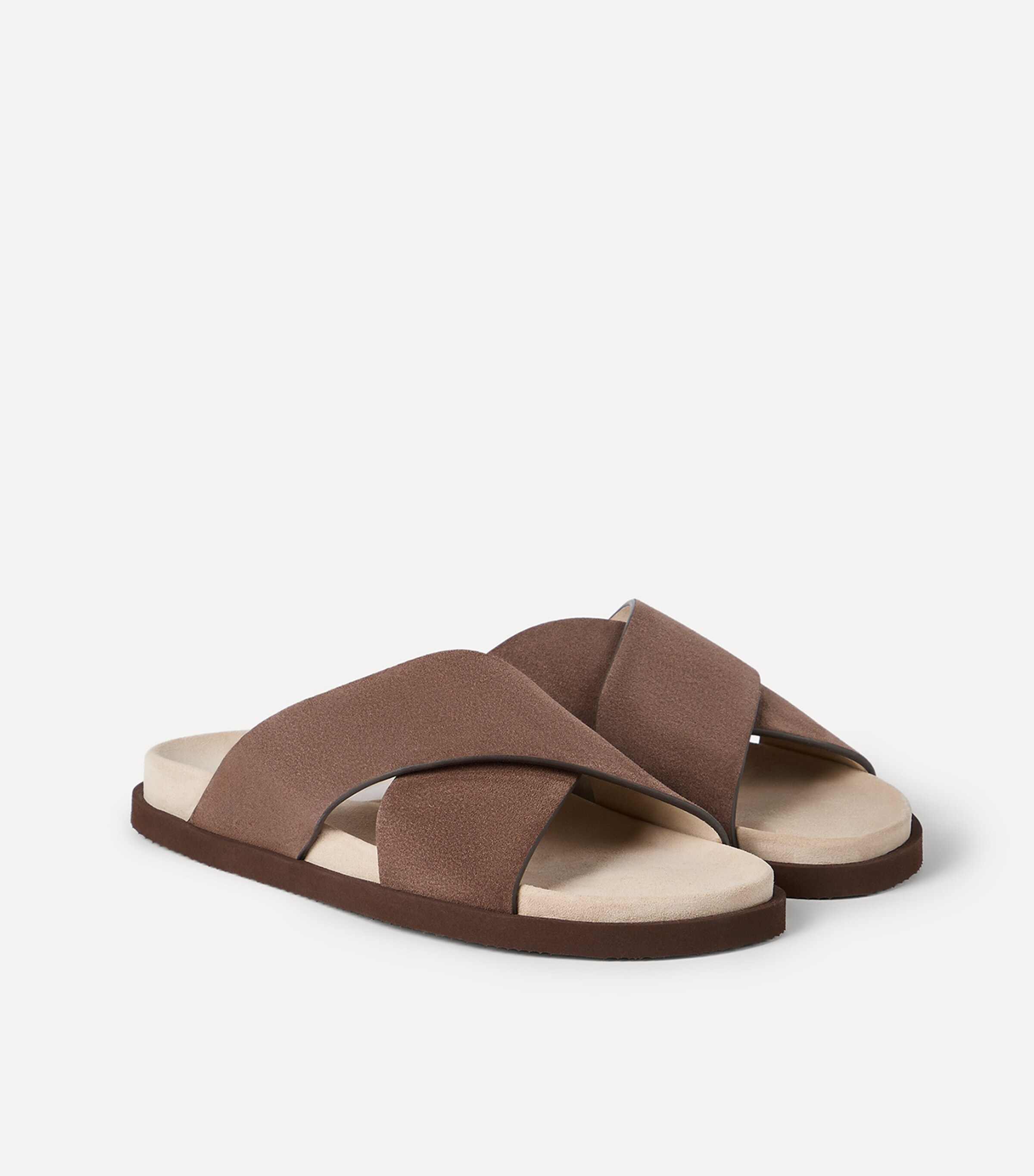 Brunello Cucinelli Suede Crossover Sandals Image 3