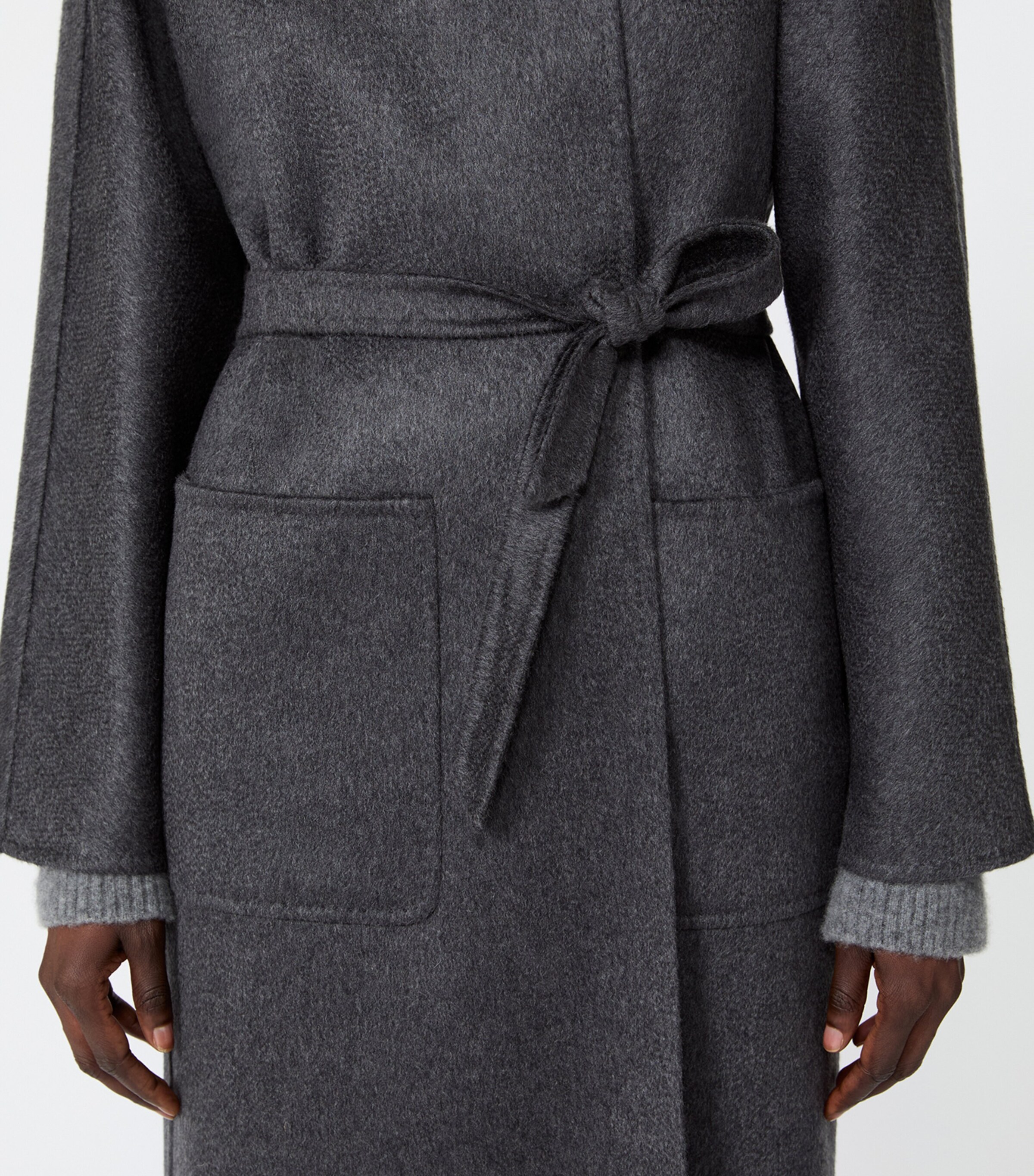 Max Mara Womens Cashmere Lilia Coat Dark Grey Image 5