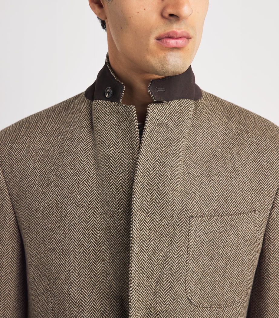 Purdey Mens Wool Tweed Herringbone Atholl Blazer Taymoor Tweed Image 3