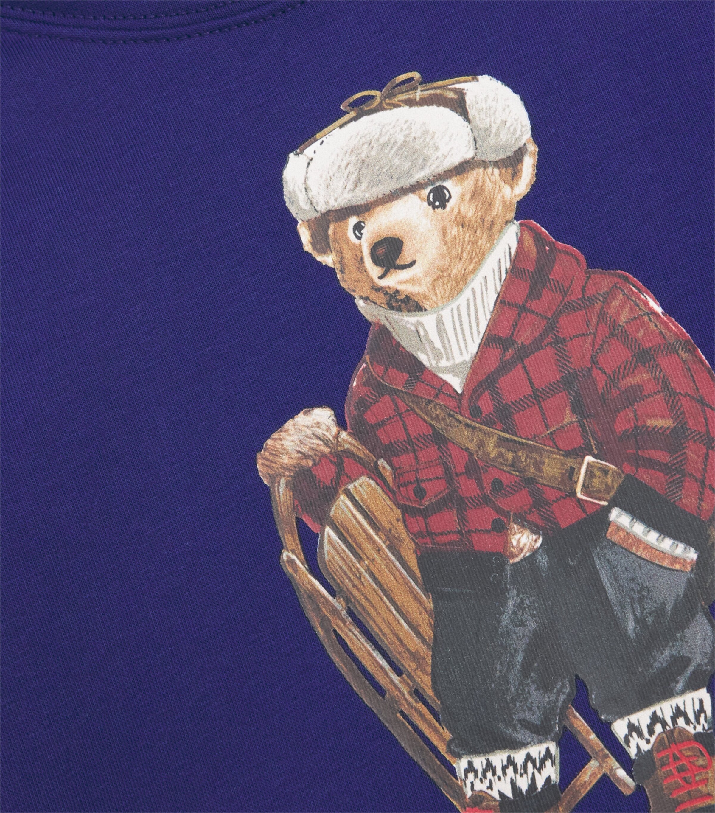 Cotton-Blend Polo Bear Hoodie (2-7 Years) ROYAL Image 3