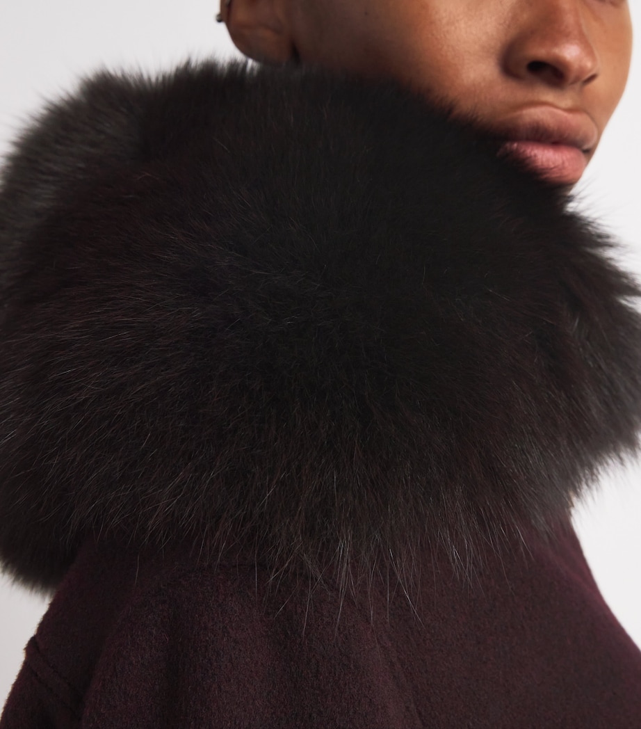 Wool-Cashmere Fur-Trim Jacket B3196 Image 6