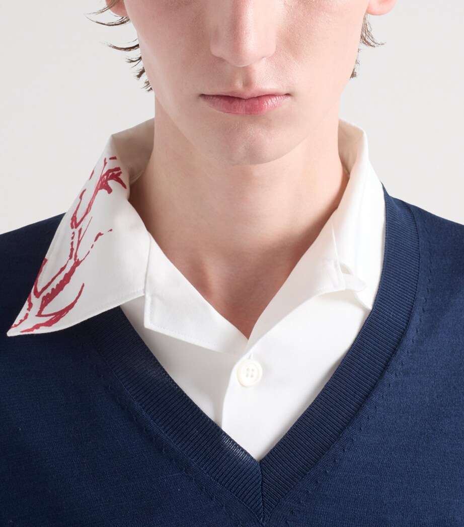Prada Mens Cotton Printed Bowling Shirt Image 3