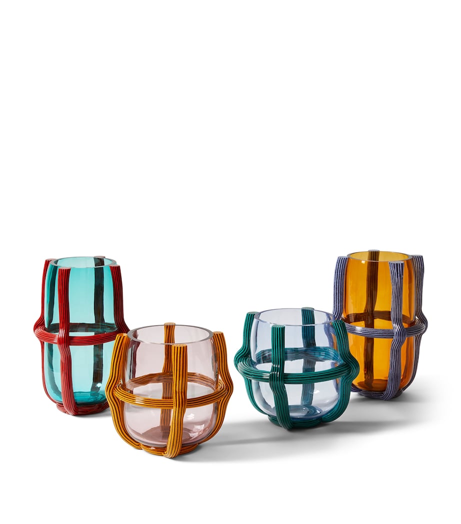 Murano Glass Sestiere Vase (26cm) AMETIST/YELLOW Image 3