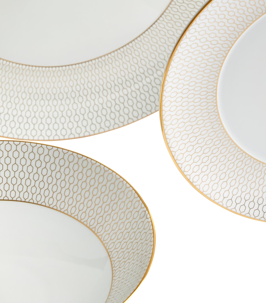 Set of 12 Gio Gold Dinnerware Pieces WHITE Image 2