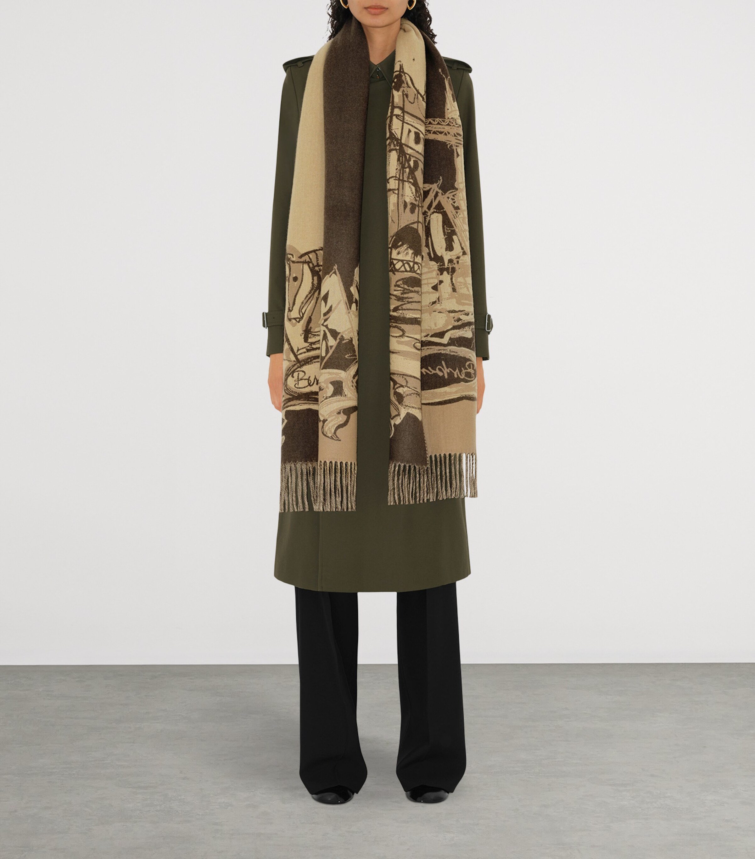 Burberry Cashmere Tower Bridge Scarf Sand Image 5