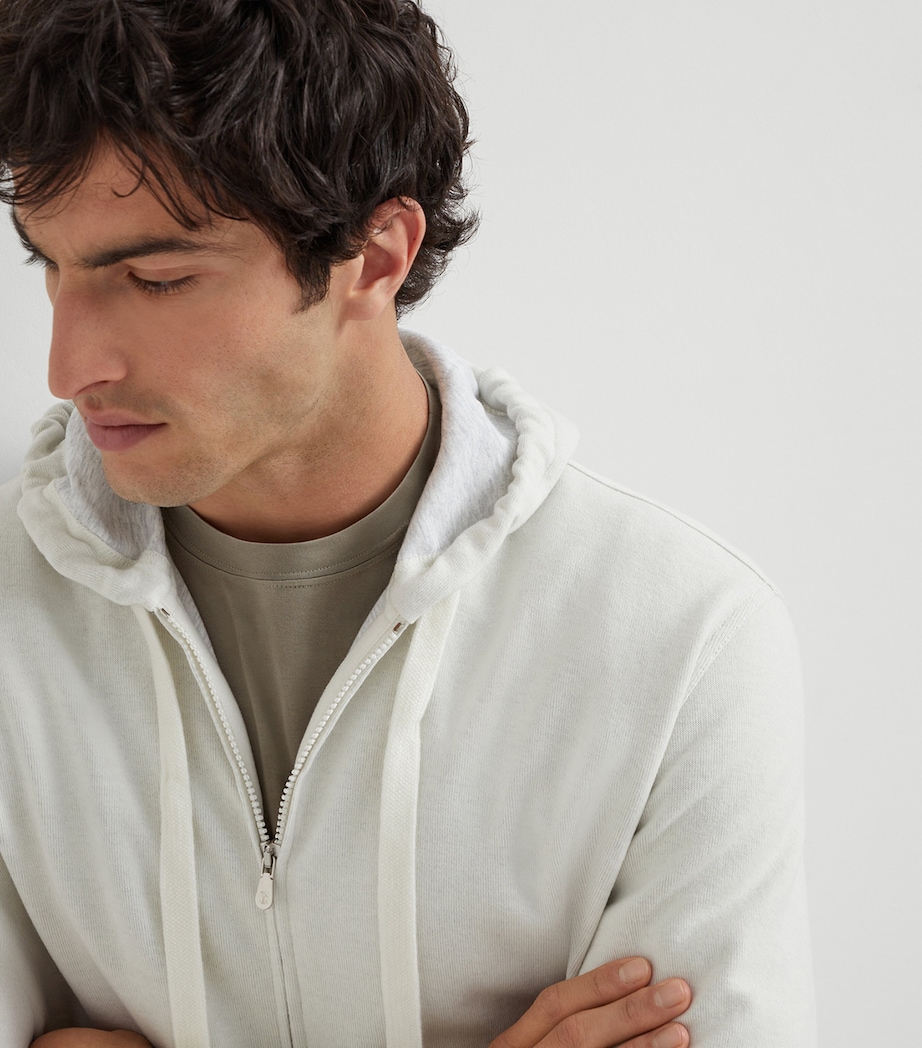 Cashmere-Terry Cotton Zip-Up Hoodie C387 Image 6