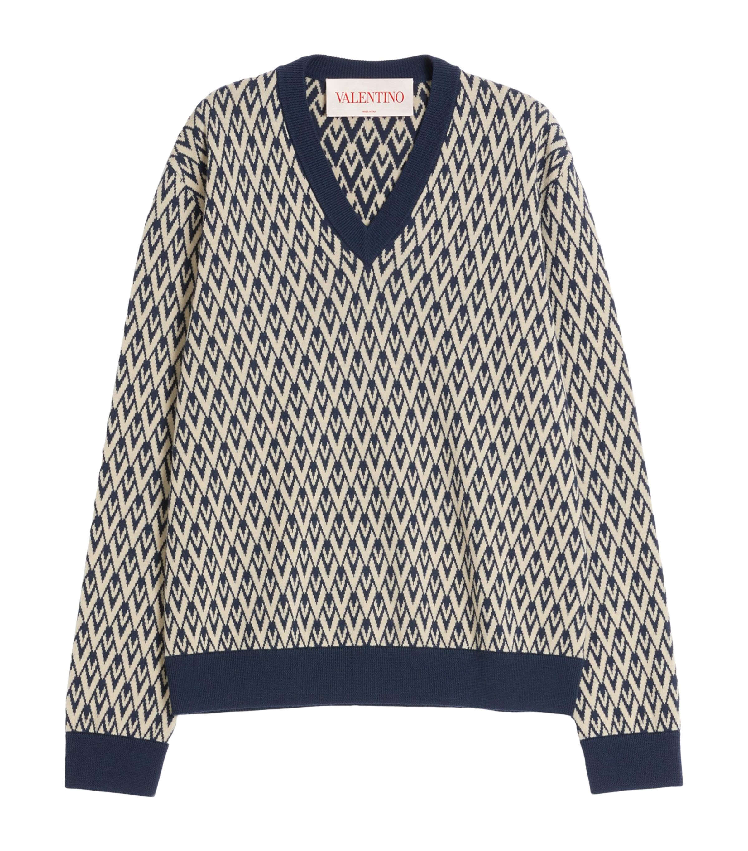 Valentino Virgin Wool Toute La V V-Neck Sweater | Harrods UK