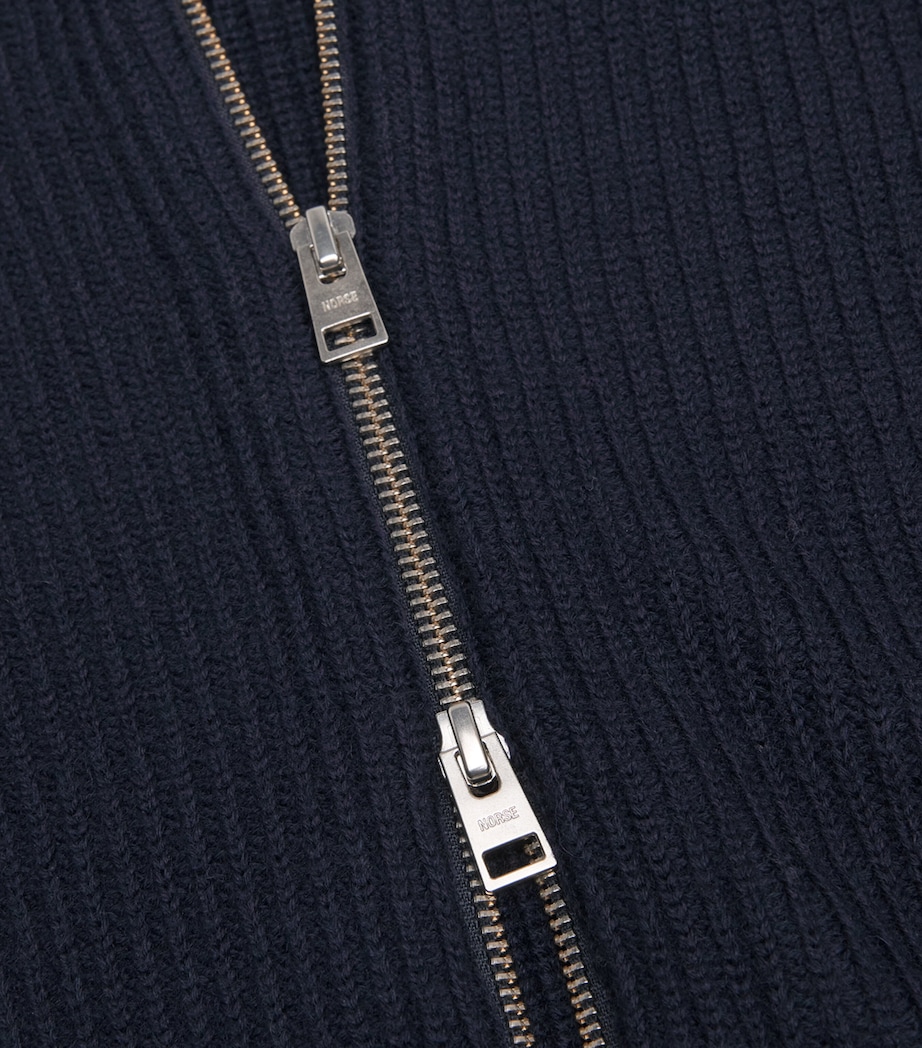 Wool Rib-Knit Hagan Jacket DARK NAVY Image 5