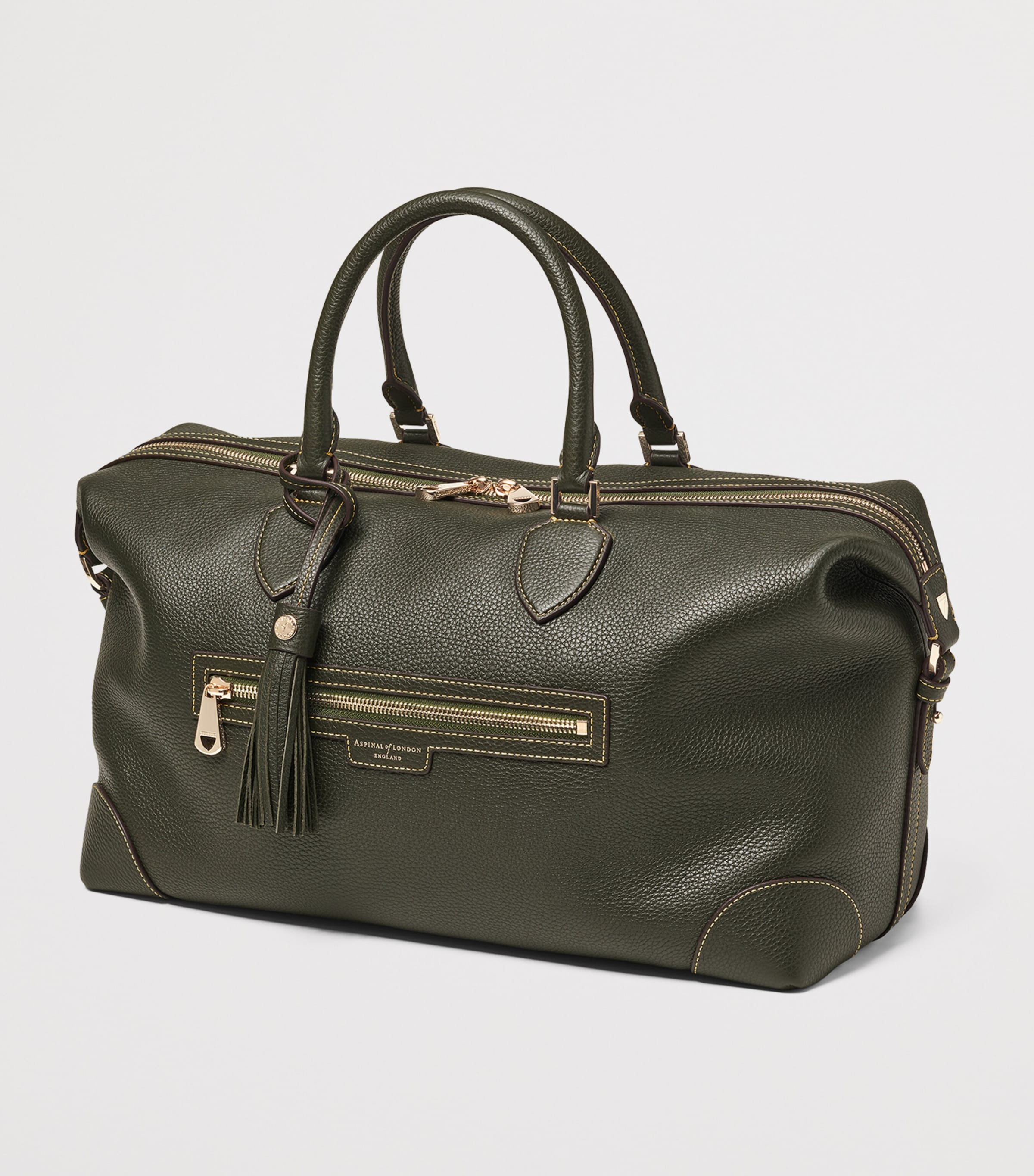 Leather Hudson Flight Bag GREEN Image 3