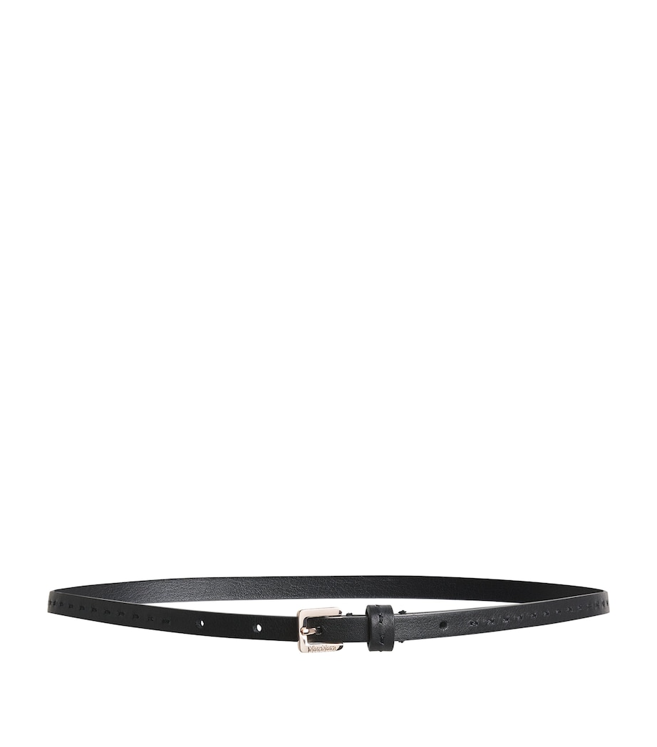 Leather Logo Belt BLACK Image 1