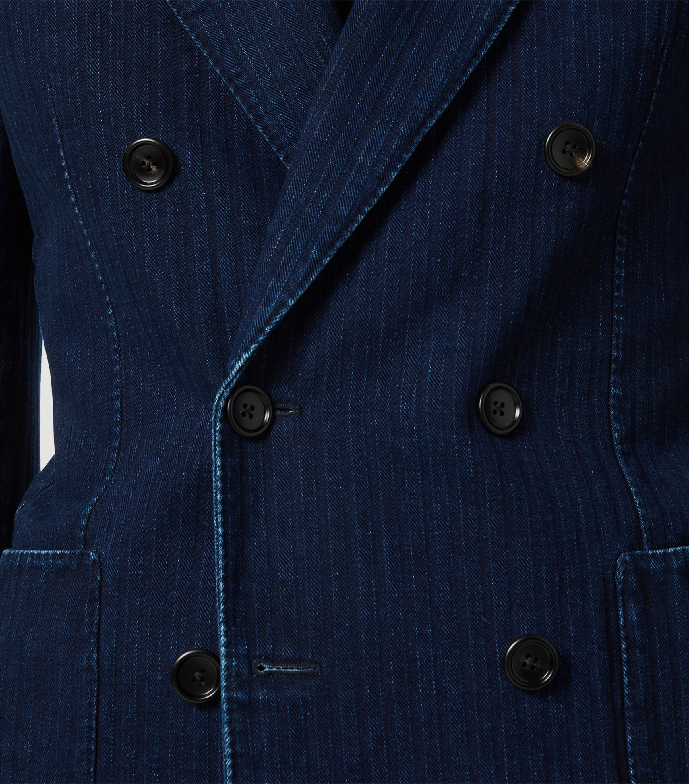 Double-Breasted Denim Blazer UBO Image 5