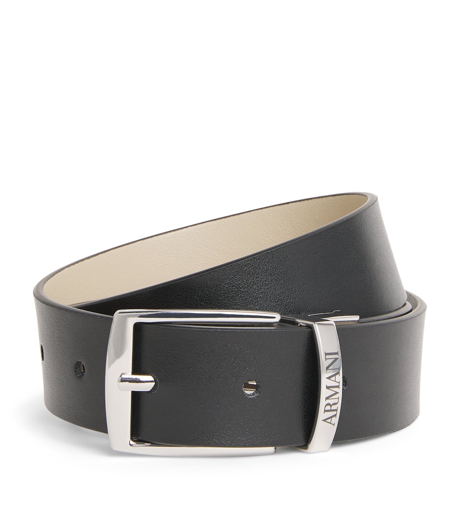 Emporio Armani Kids Leather Logo Belt Nero/corda Image 1