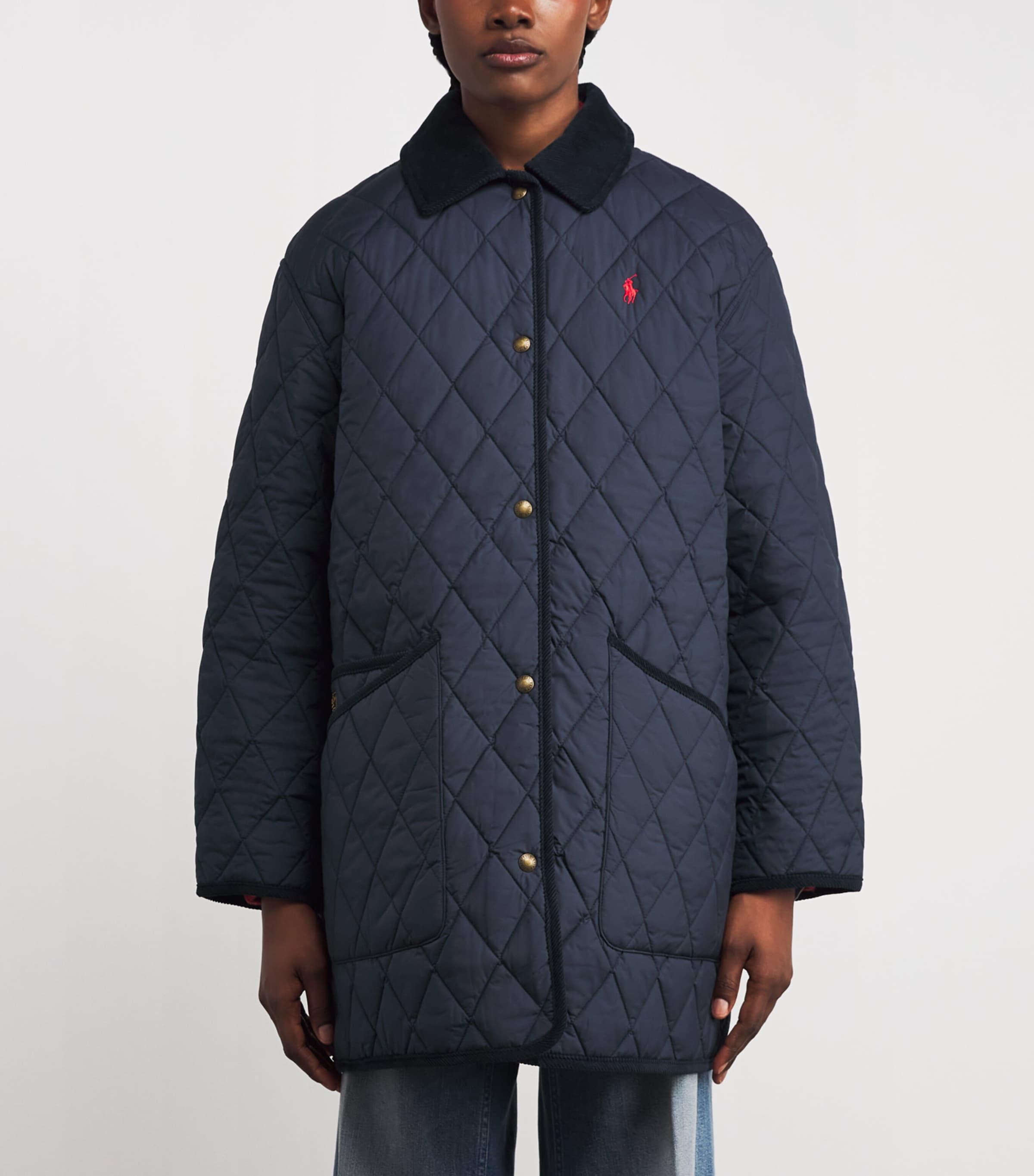 Water-Repellent Quilted Coat RL NAVY Image 3