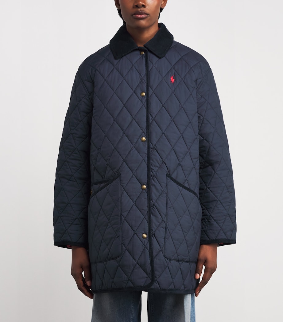 Water-Repellent Quilted Coat RL NAVY Image 3