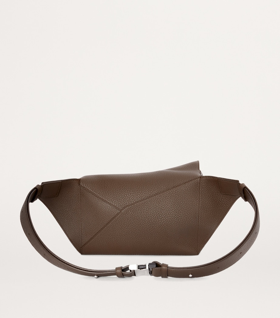 Small Leather Puzzle Edge Belt Bag DARK CIGAR Image 4