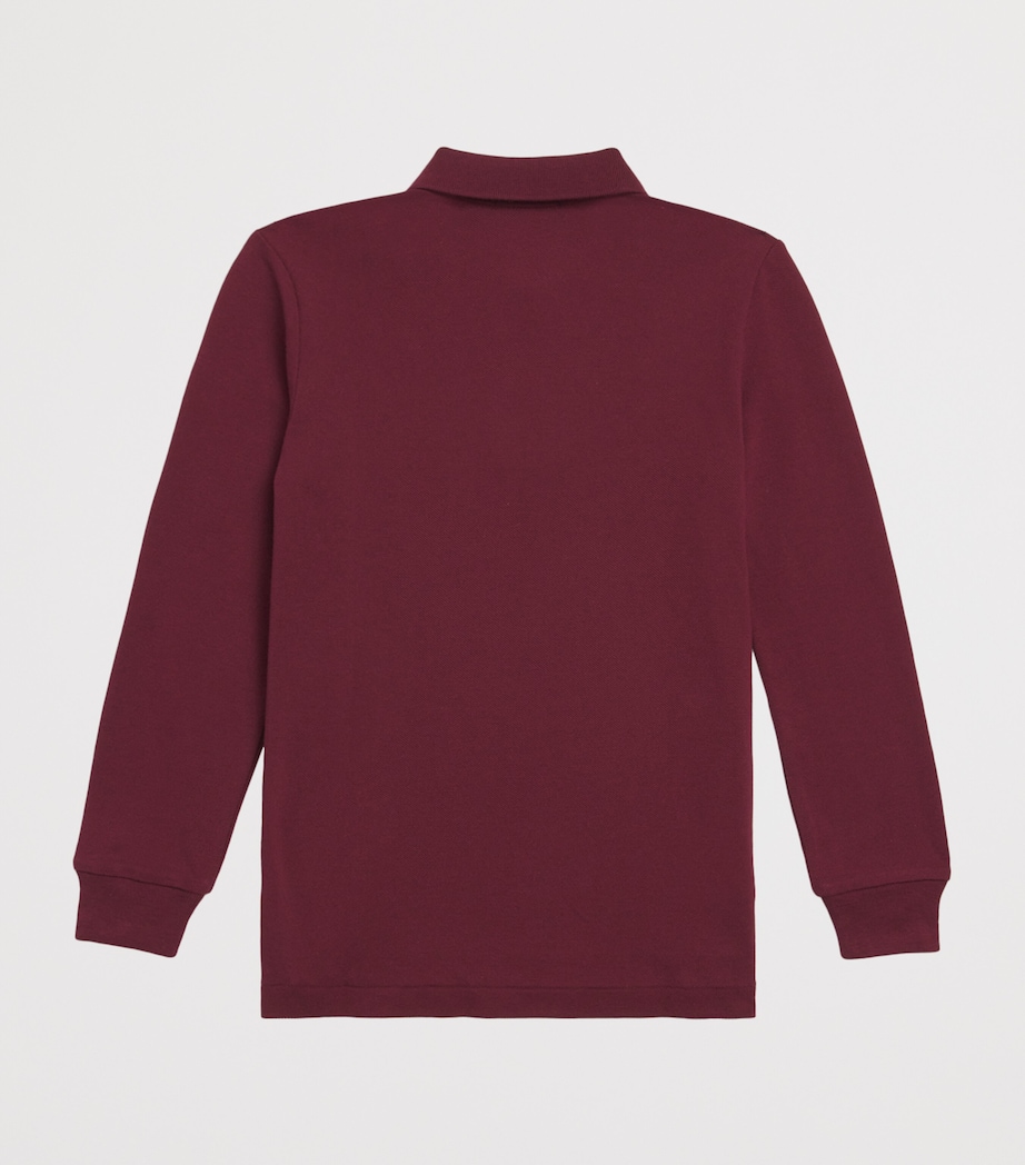 Cotton Long-Sleeve Polo Shirt (2-7 Years) WINE Image 2