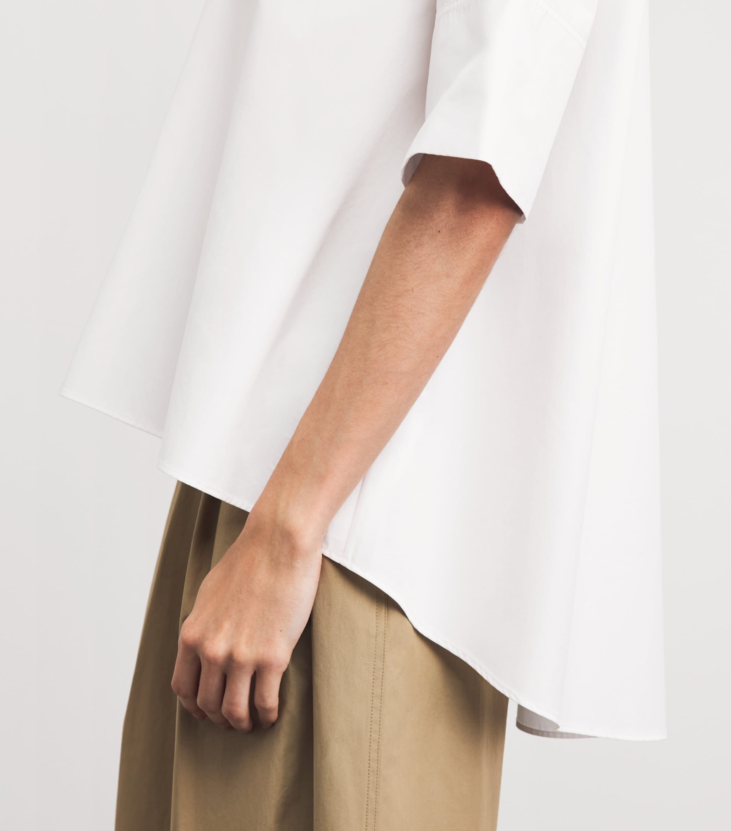 Lafayette 148 Womens Organic Cotton Swing Shirt White White Image 3