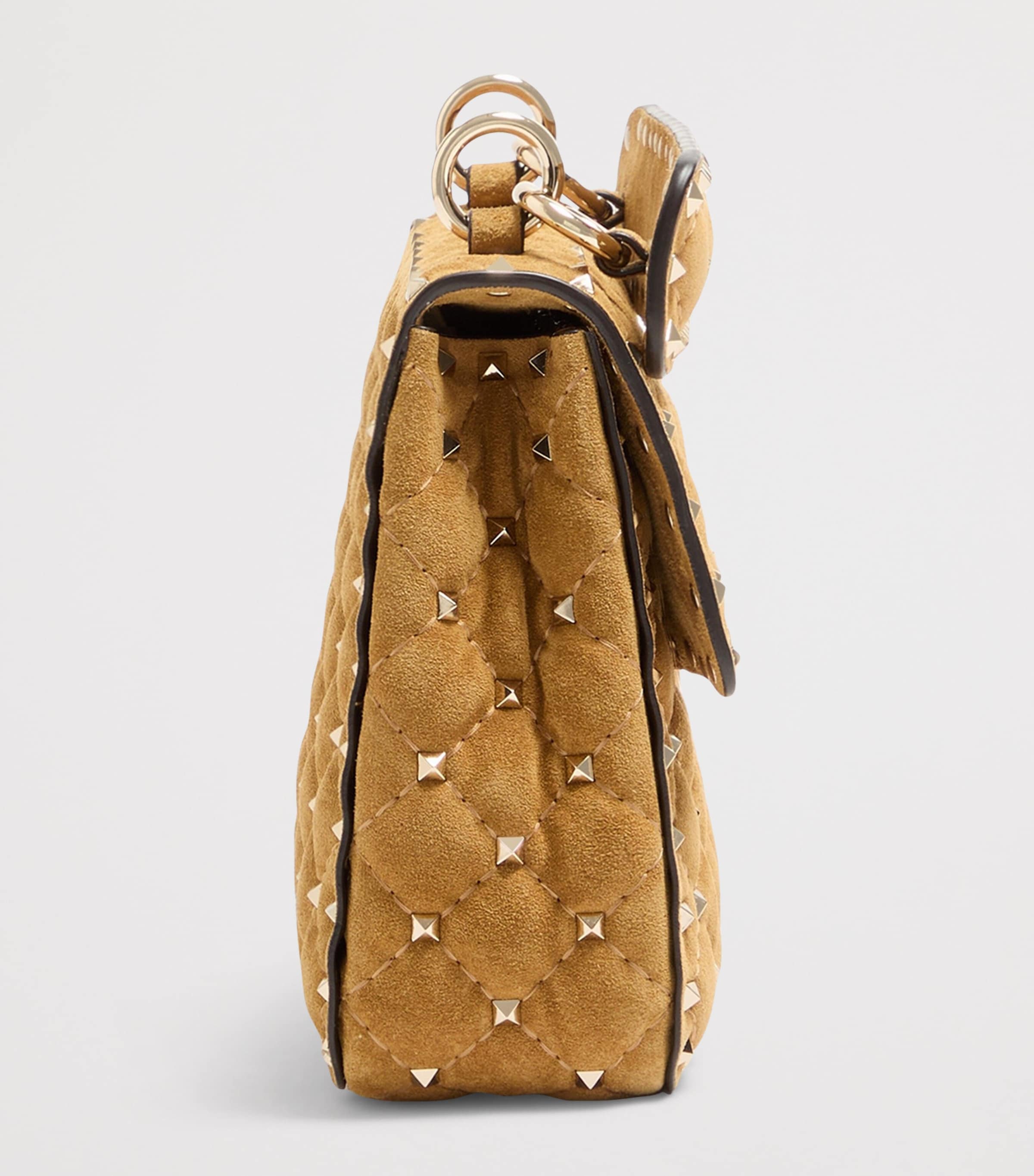 Valentino Garavani Medium Suede Rockstud Spike Shoulder Bag Rdx Image 3