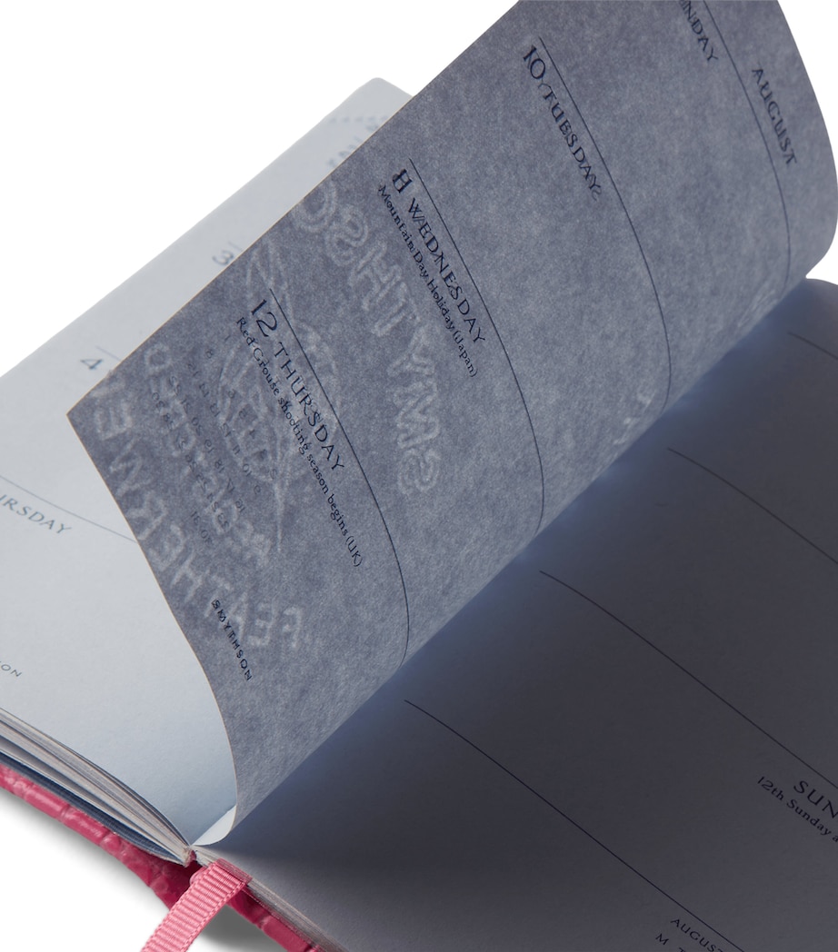 Smythson Leather Panama Weekly Diary 2027 Flamingo Image 3