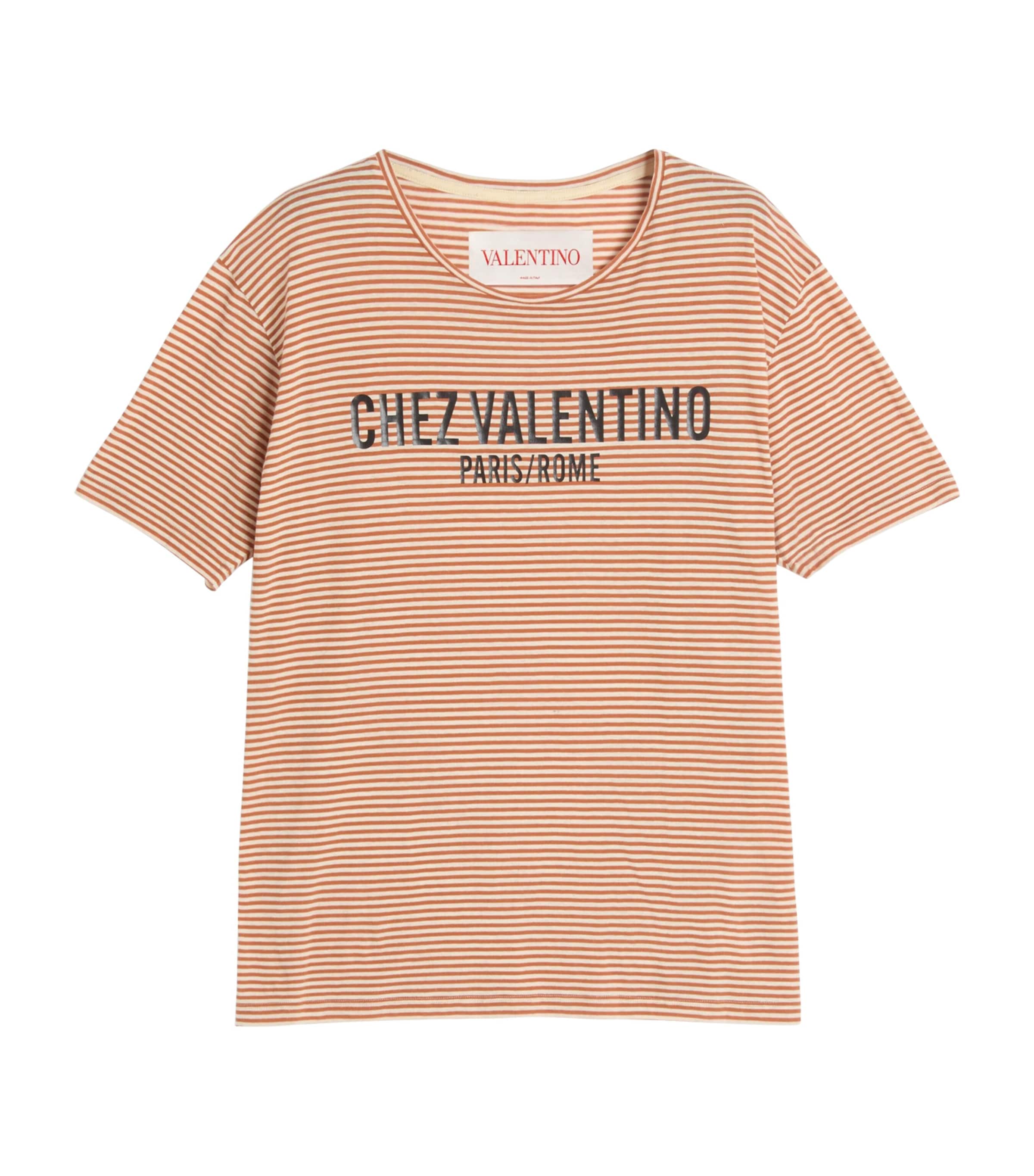 Valentino Item O-neck Short-sleeved T-shirt In Orange