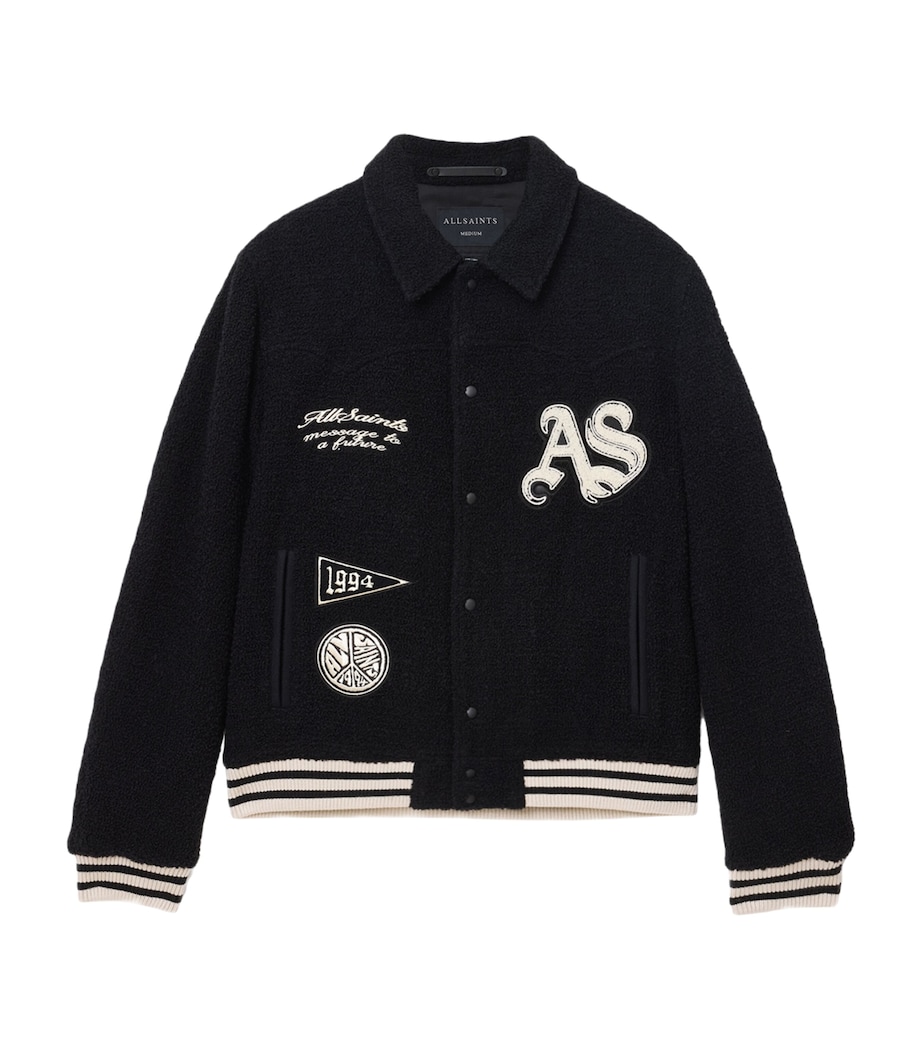 Wool-Blend Baum Bomber Jacket BLACK Image 1