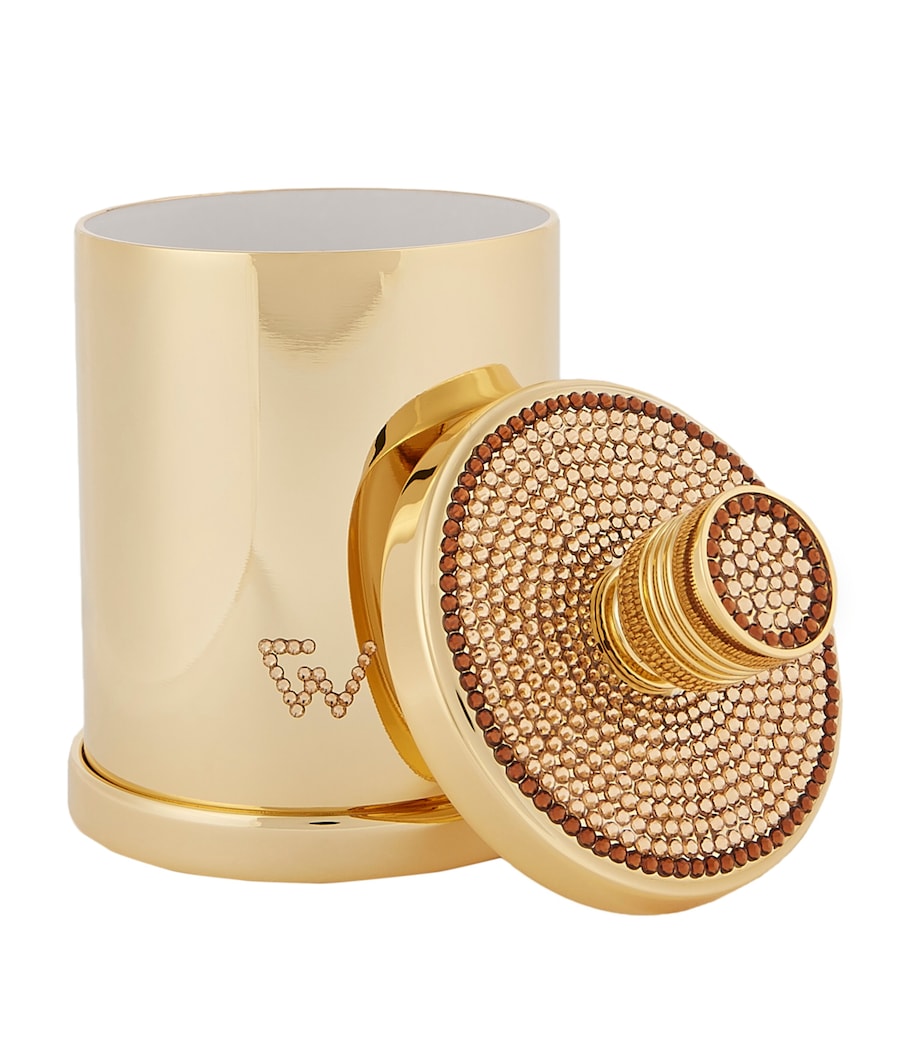 Cylinder Swarovski Crystal Gold-Plated Cotton Bud Jar GOLD Image 4