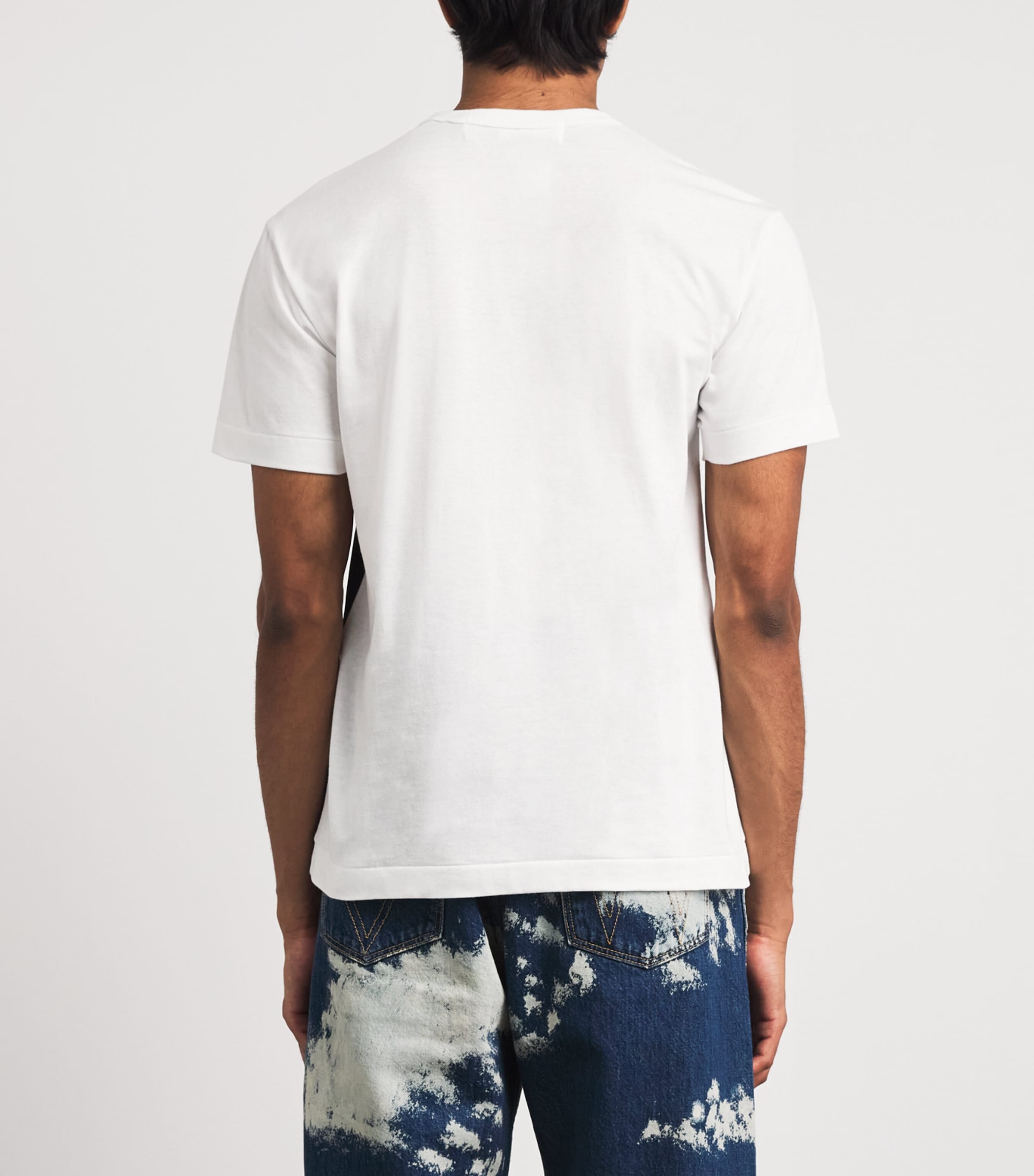 Comme Des Garçons Mens Cotton Bottom Corner Heart T-Shirt White/black Image 5