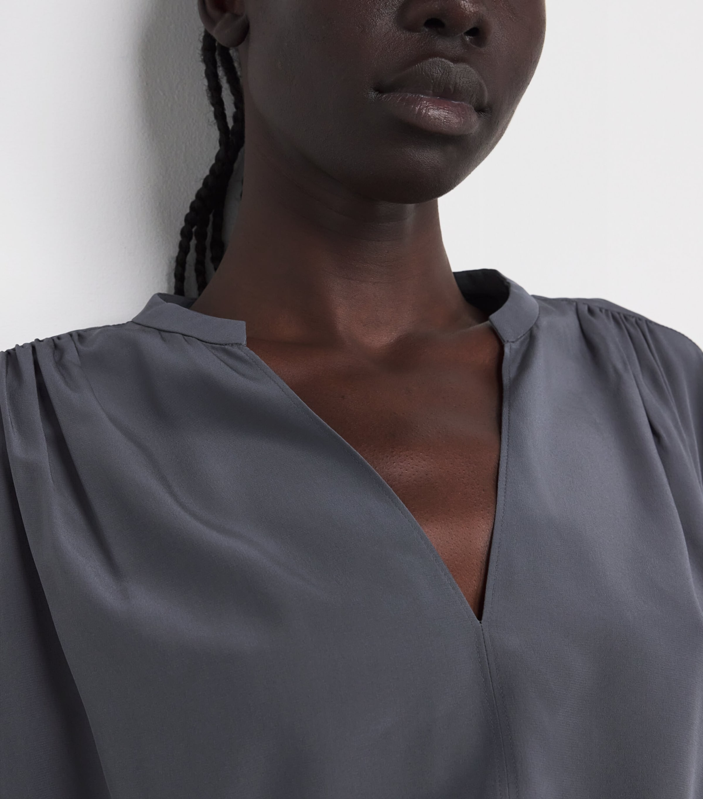 Silk Blondel Blouse SMOKE Image 6