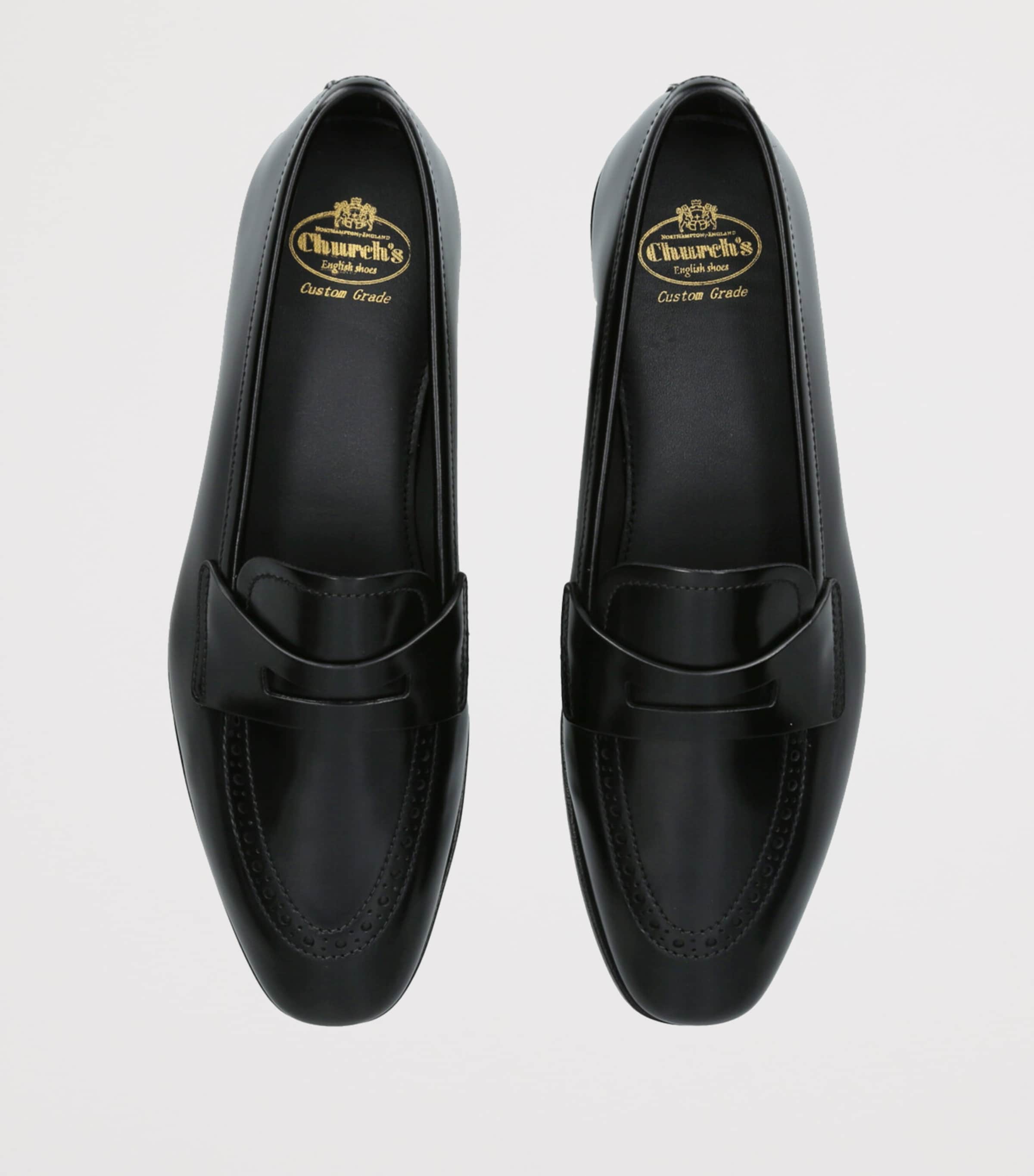 Polished Fumé Leather Onyx Loafers BLACK Image 4