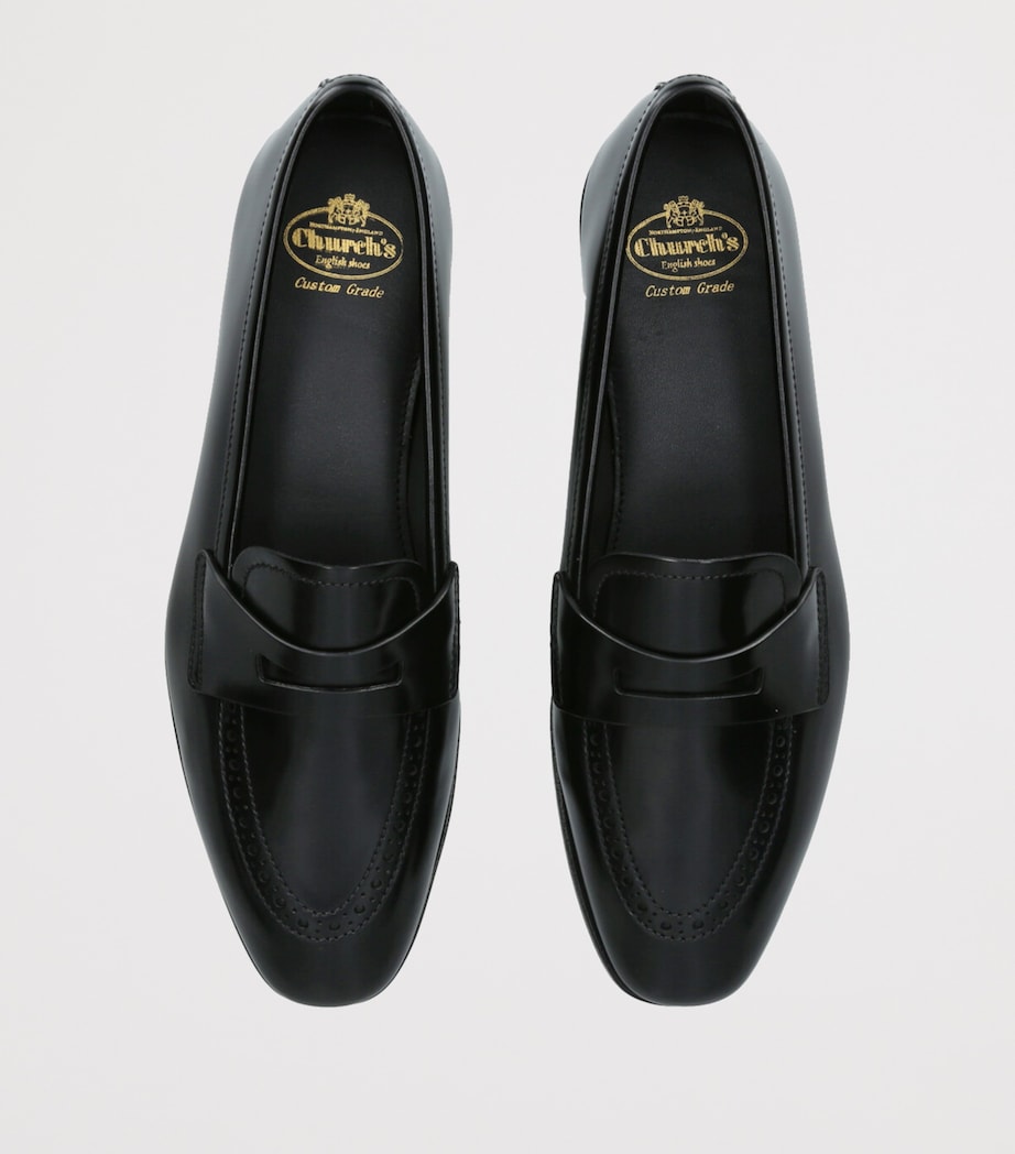Polished Fumé Leather Onyx Loafers BLACK Image 4
