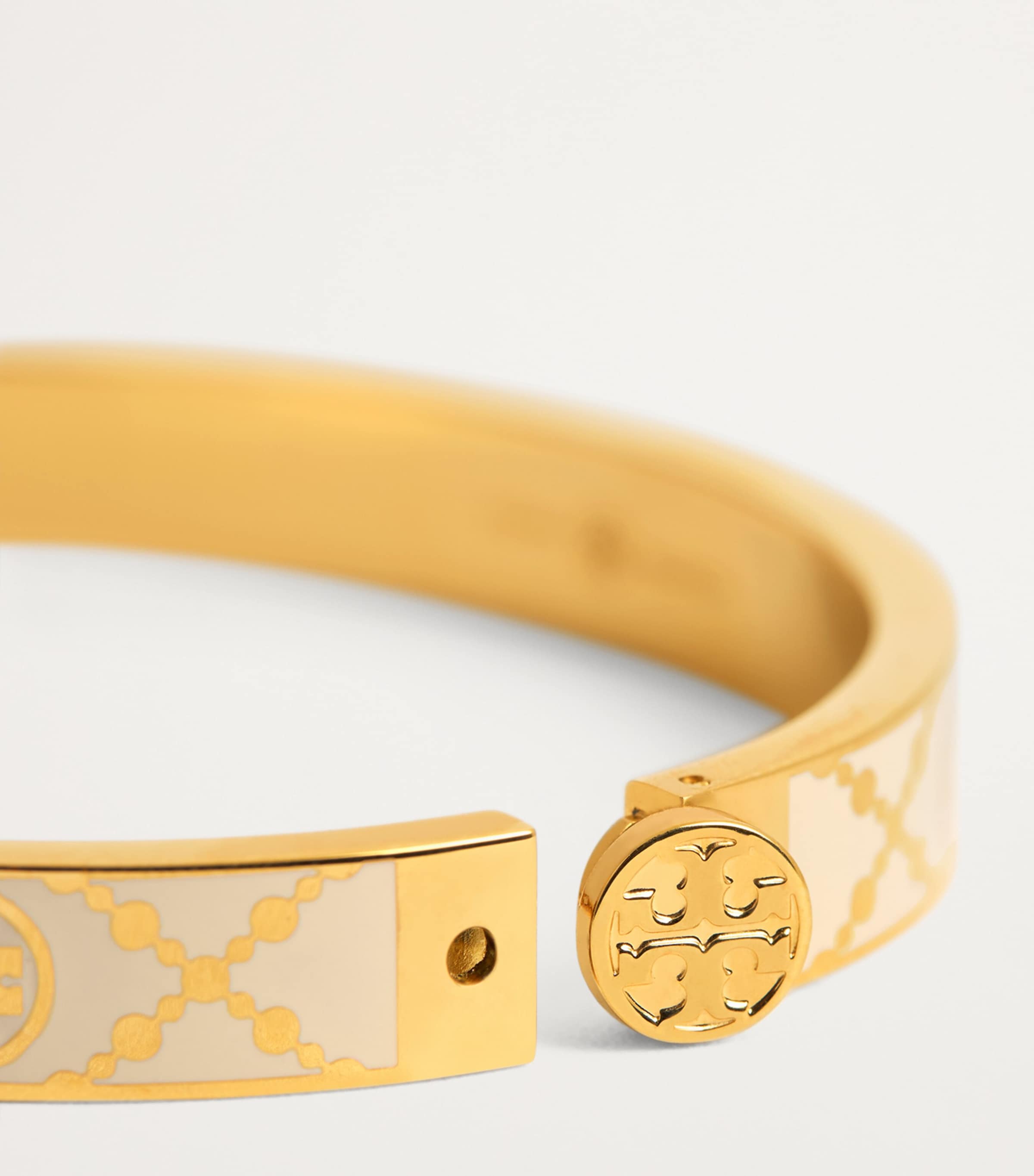 Double T Monogram Hinge Bangle TORY GLD / NW IVRY Image 4