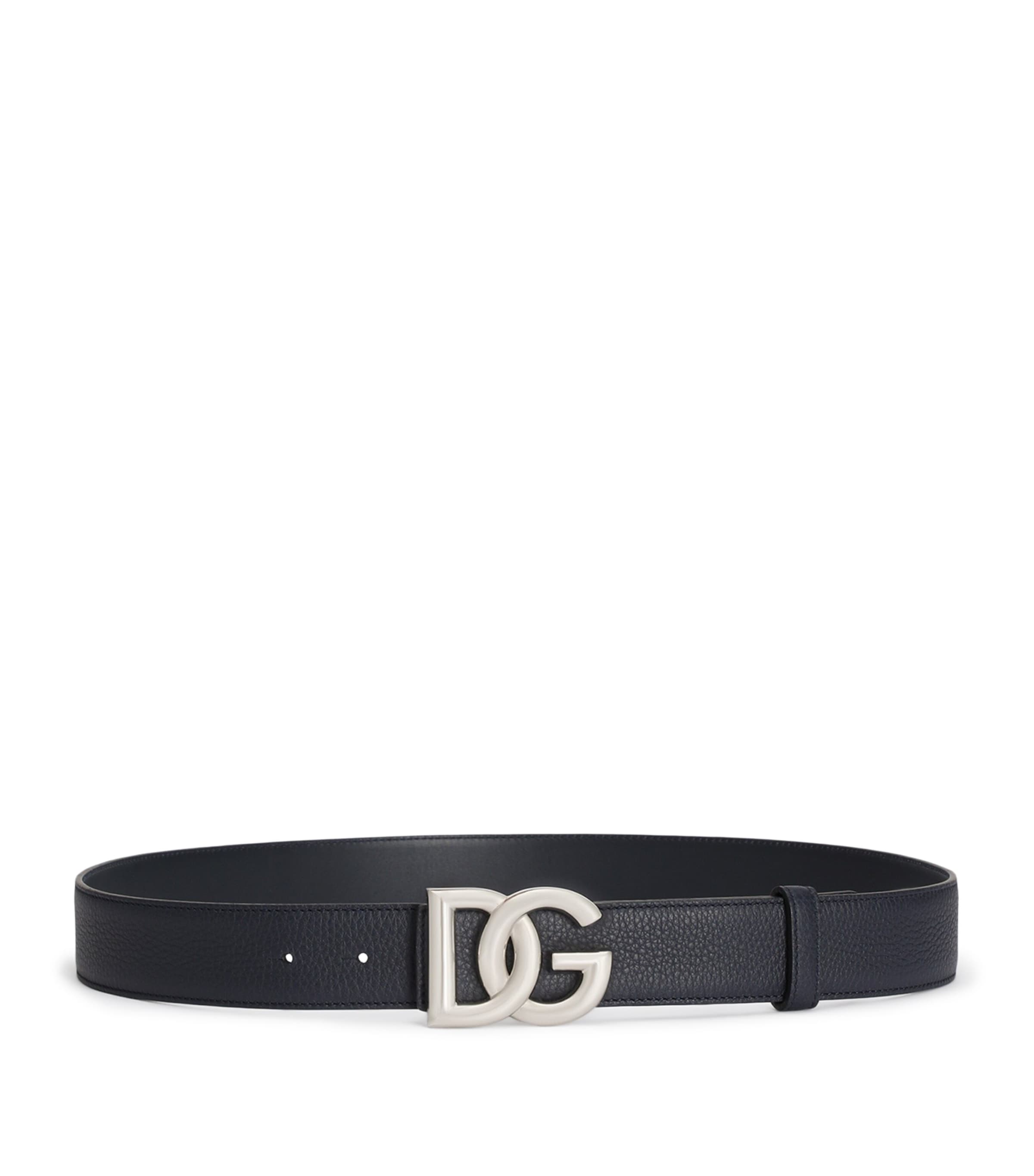 Dolce&Gabbana Leather Logo Belt Blue Image 1