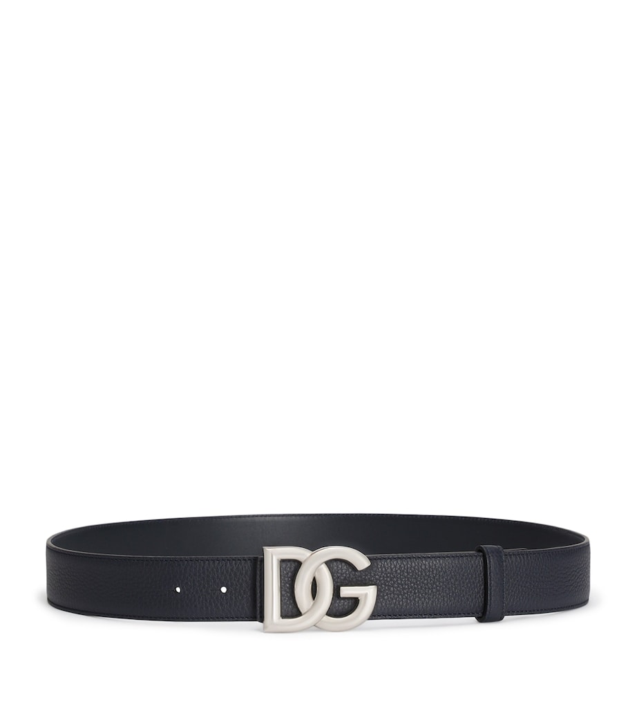 Dolce&Gabbana Leather Logo Belt Blue Image 1